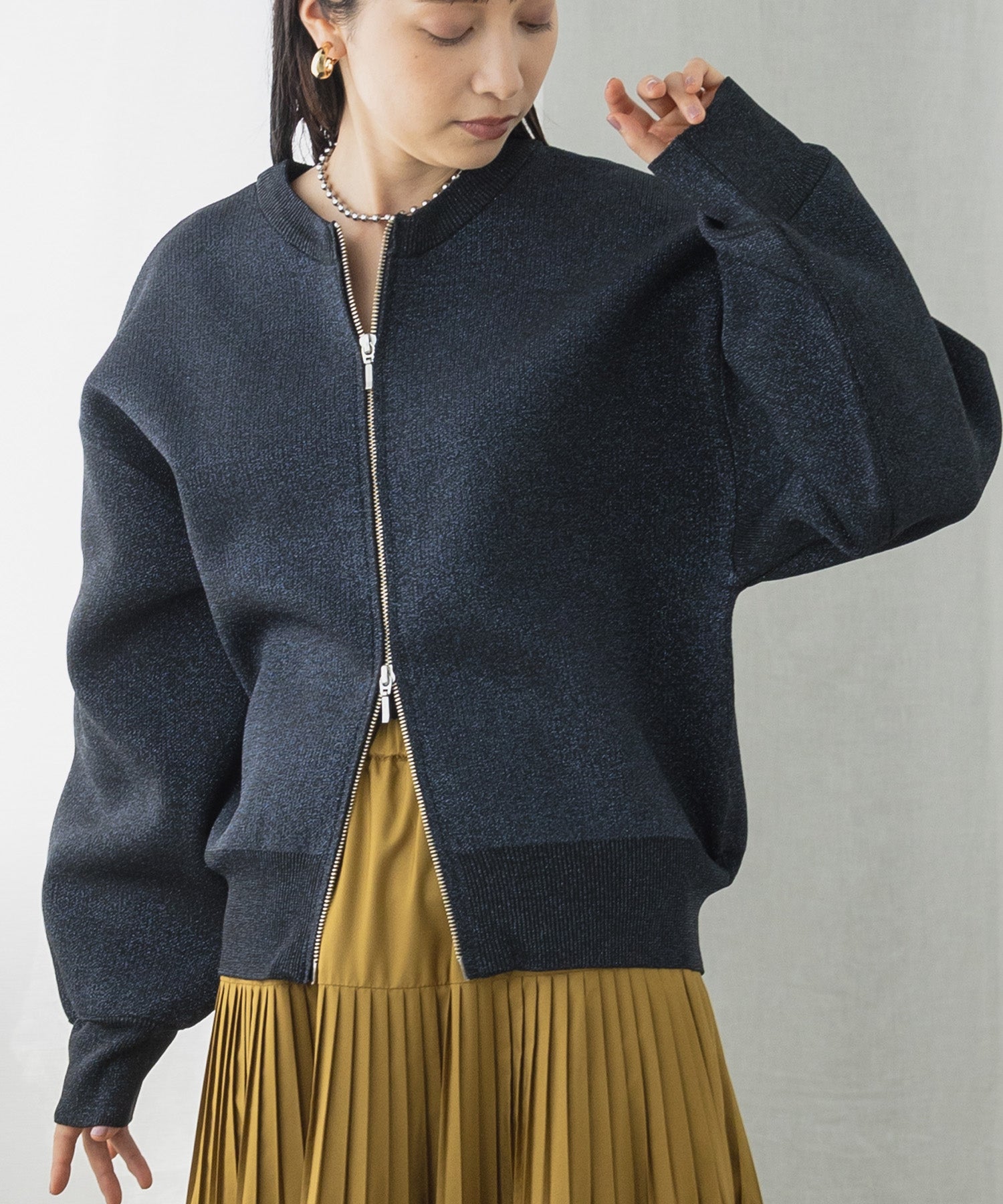 【WEB限定/別注】ジップショートカーディガン