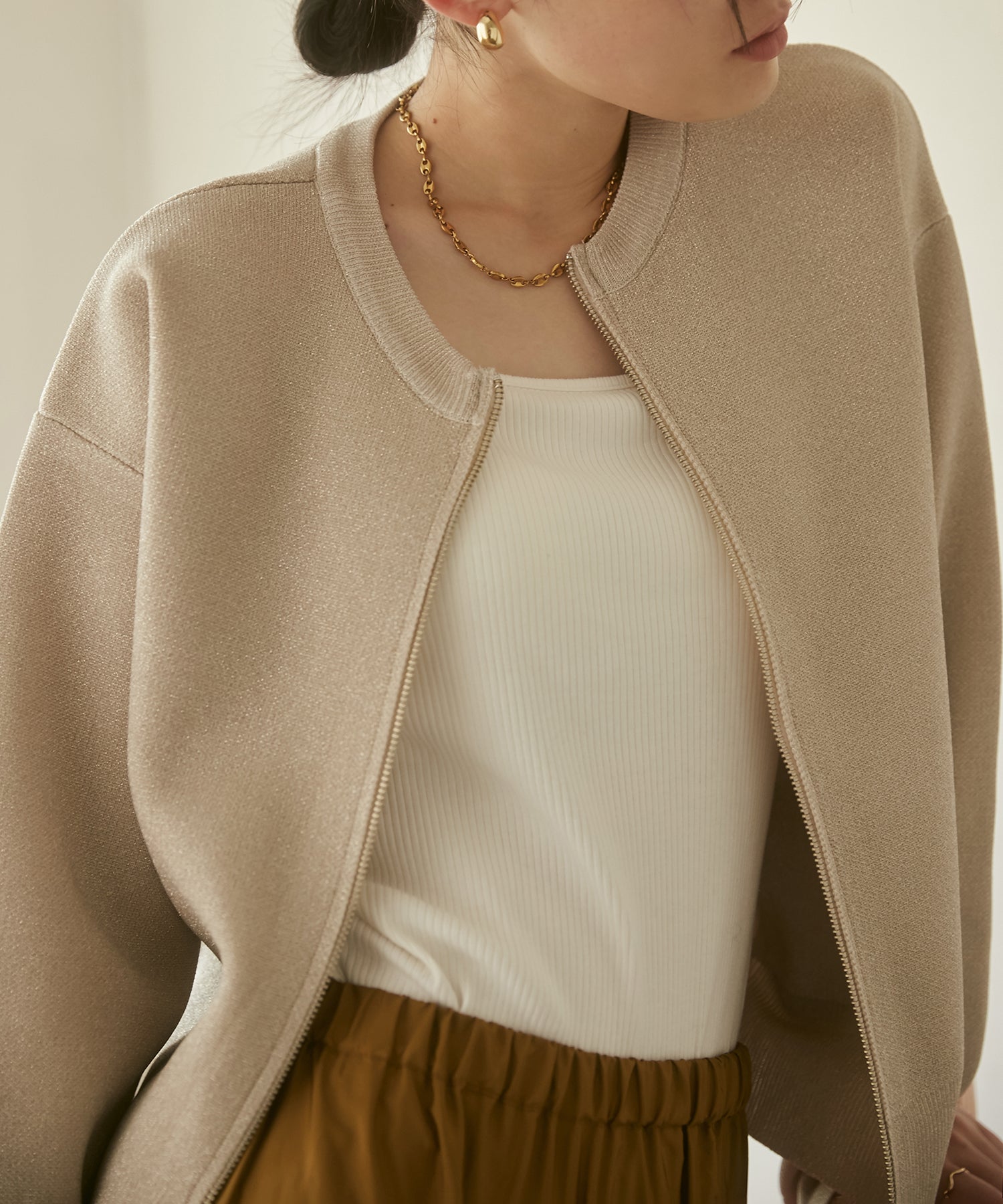 【WEB限定/別注】ジップショートカーディガン