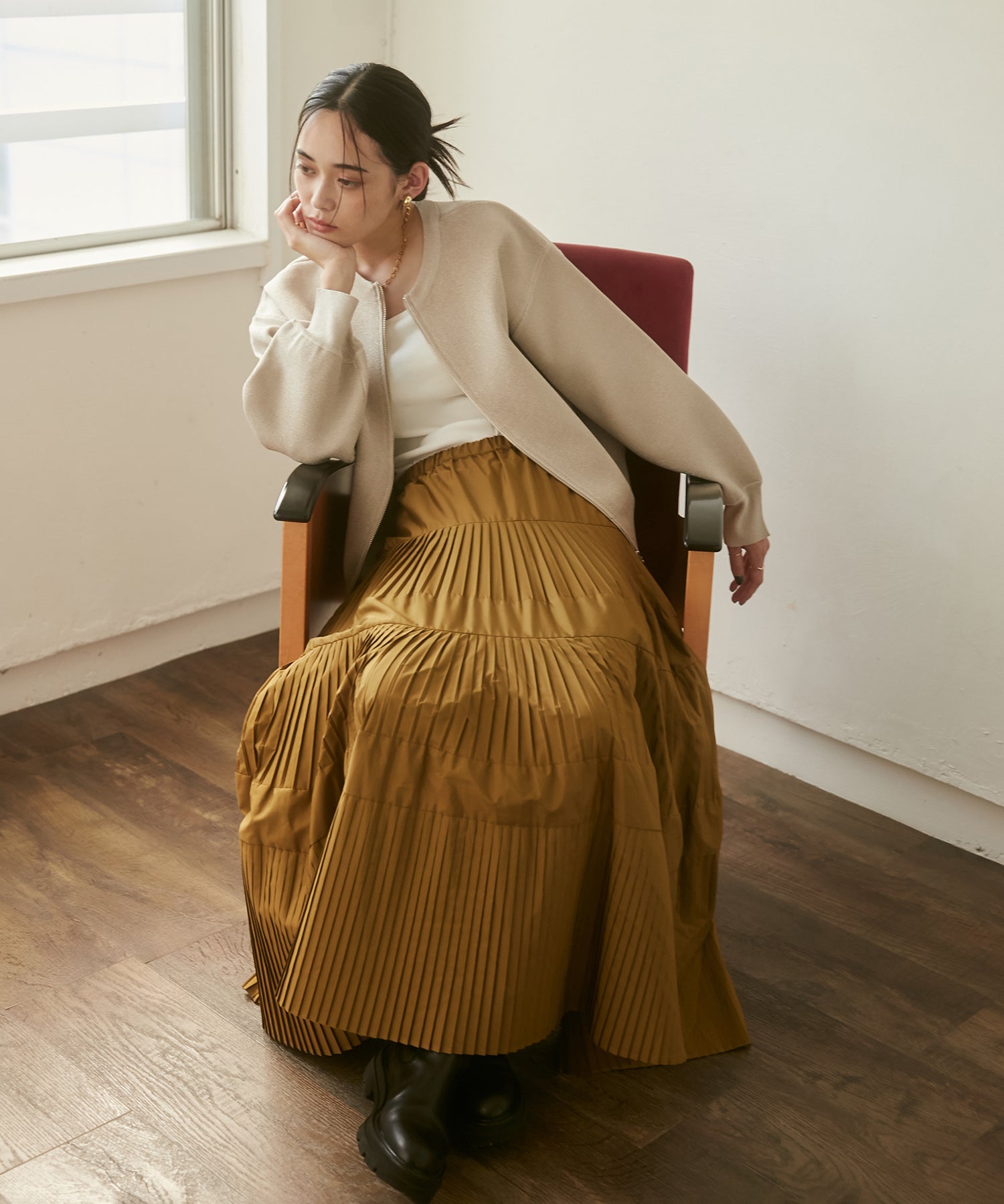 【WEB限定/別注】ジップショートカーディガン