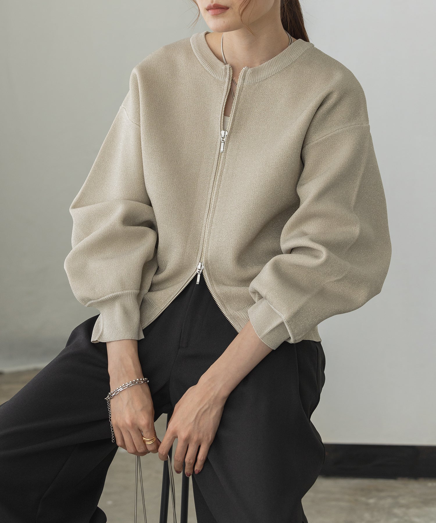 【WEB限定/別注】ジップショートカーディガン