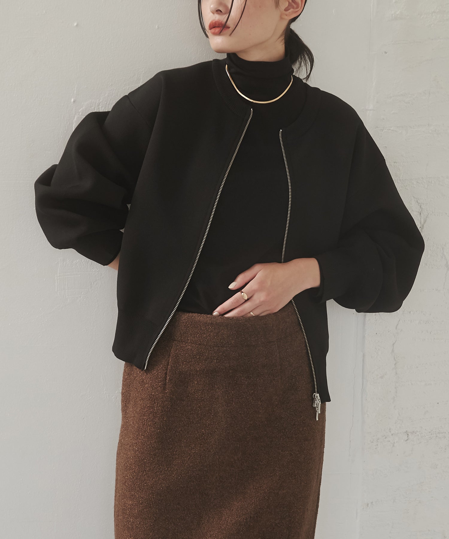 【WEB限定/別注】ジップショートカーディガン