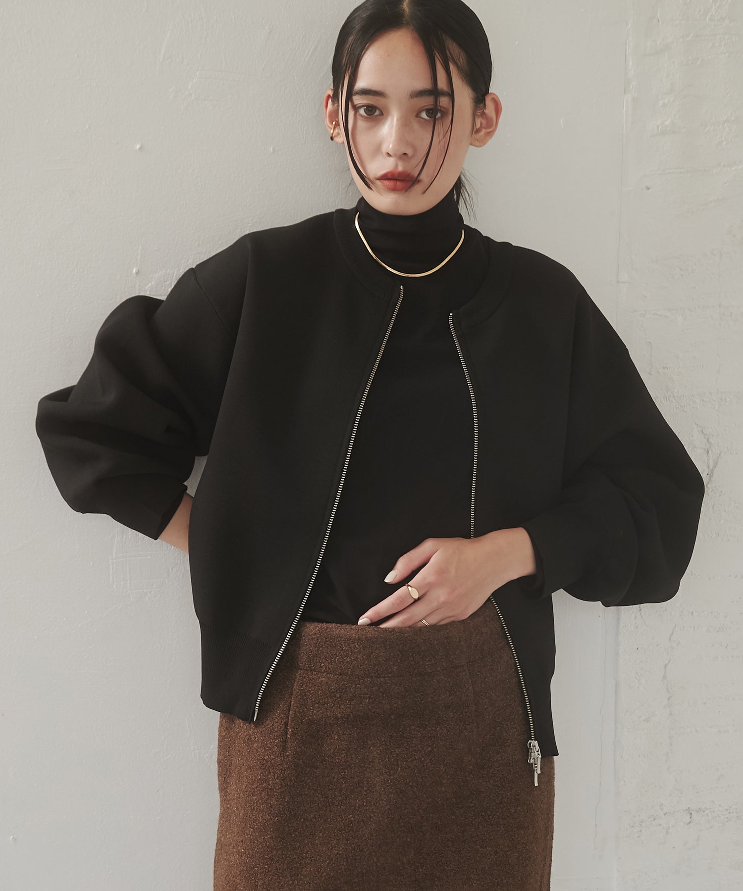 【WEB限定/別注】ジップショートカーディガン