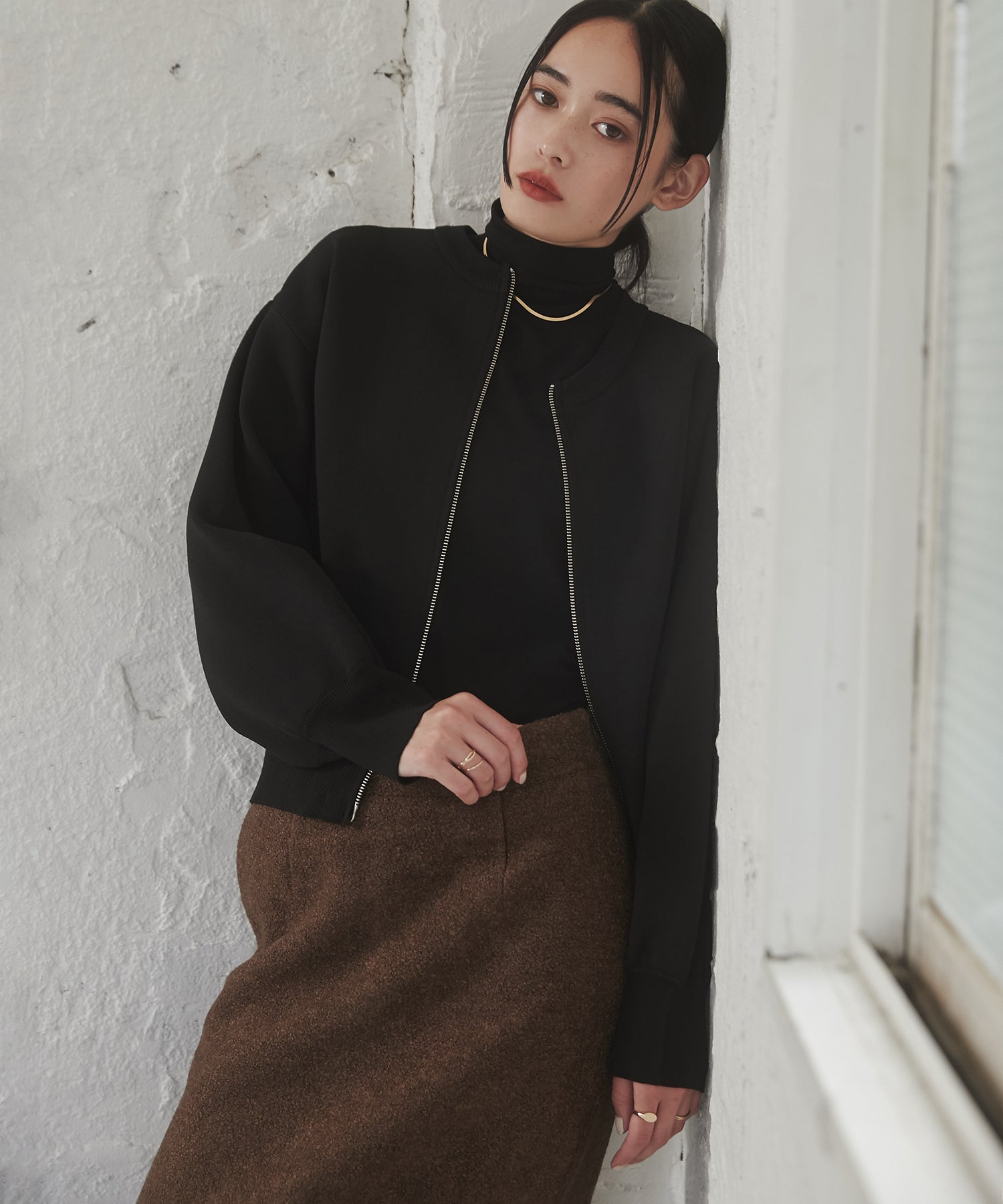 【WEB限定/別注】ジップショートカーディガン