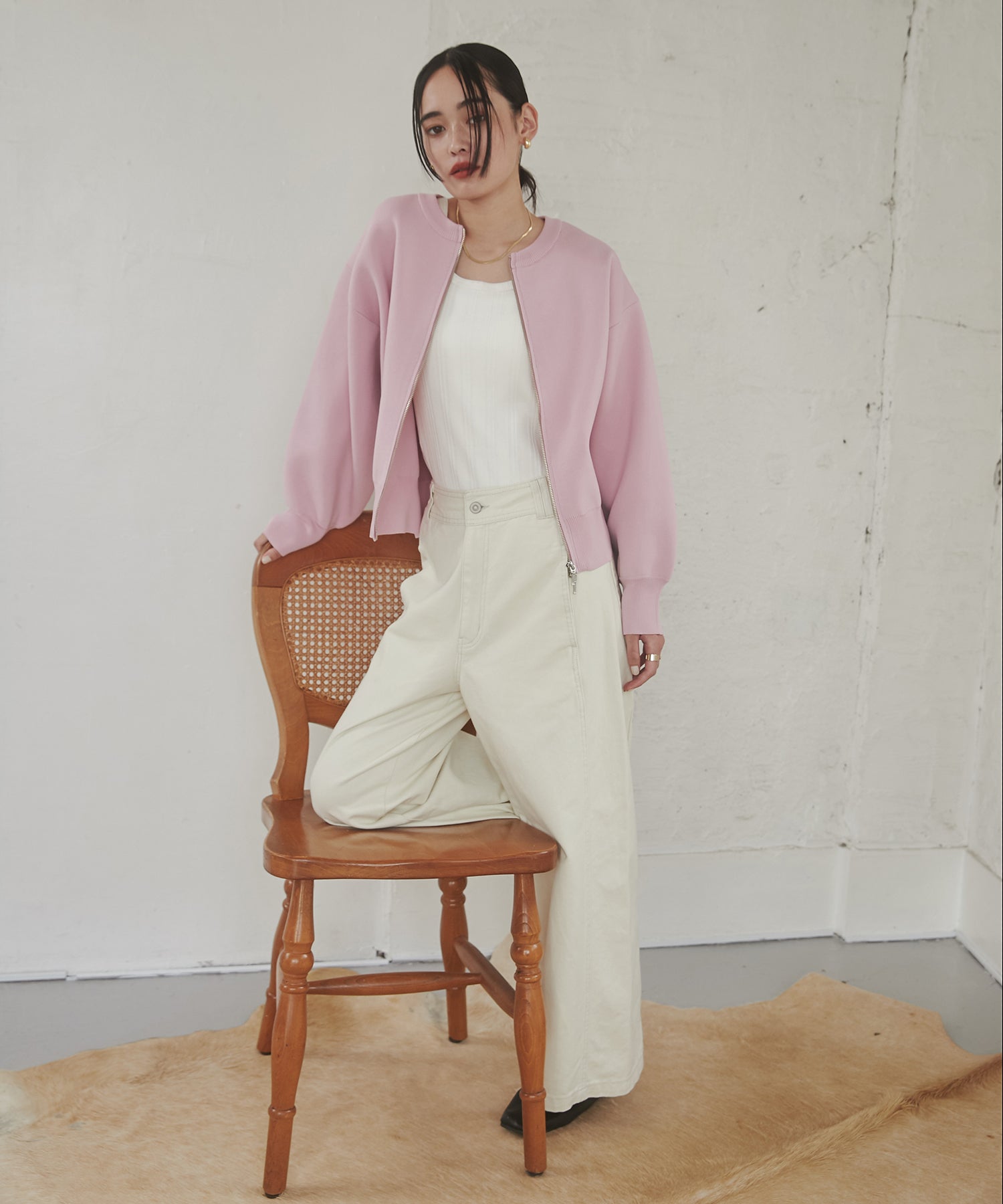 【WEB限定/別注】ジップショートカーディガン