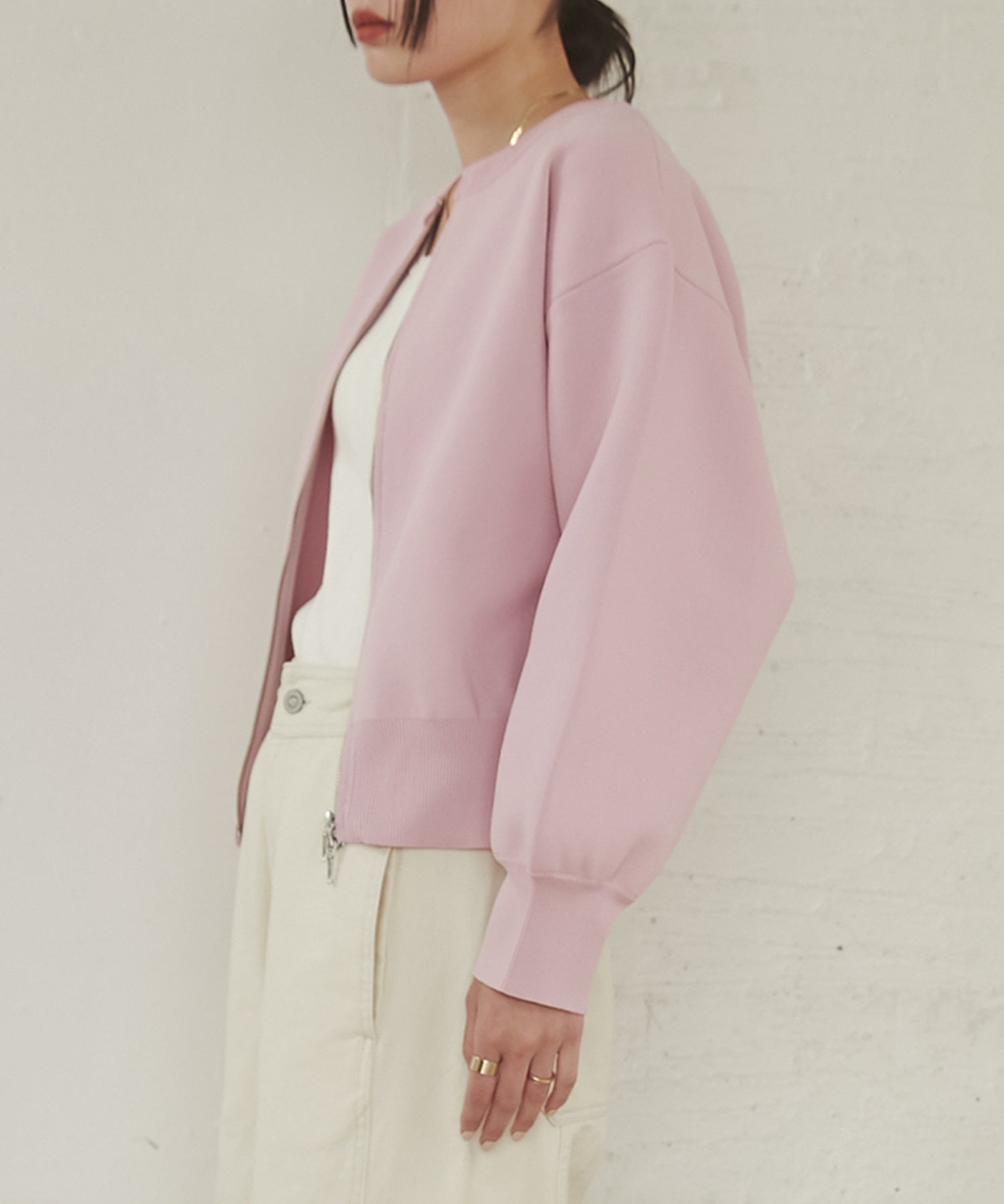 【WEB限定/別注】ジップショートカーディガン