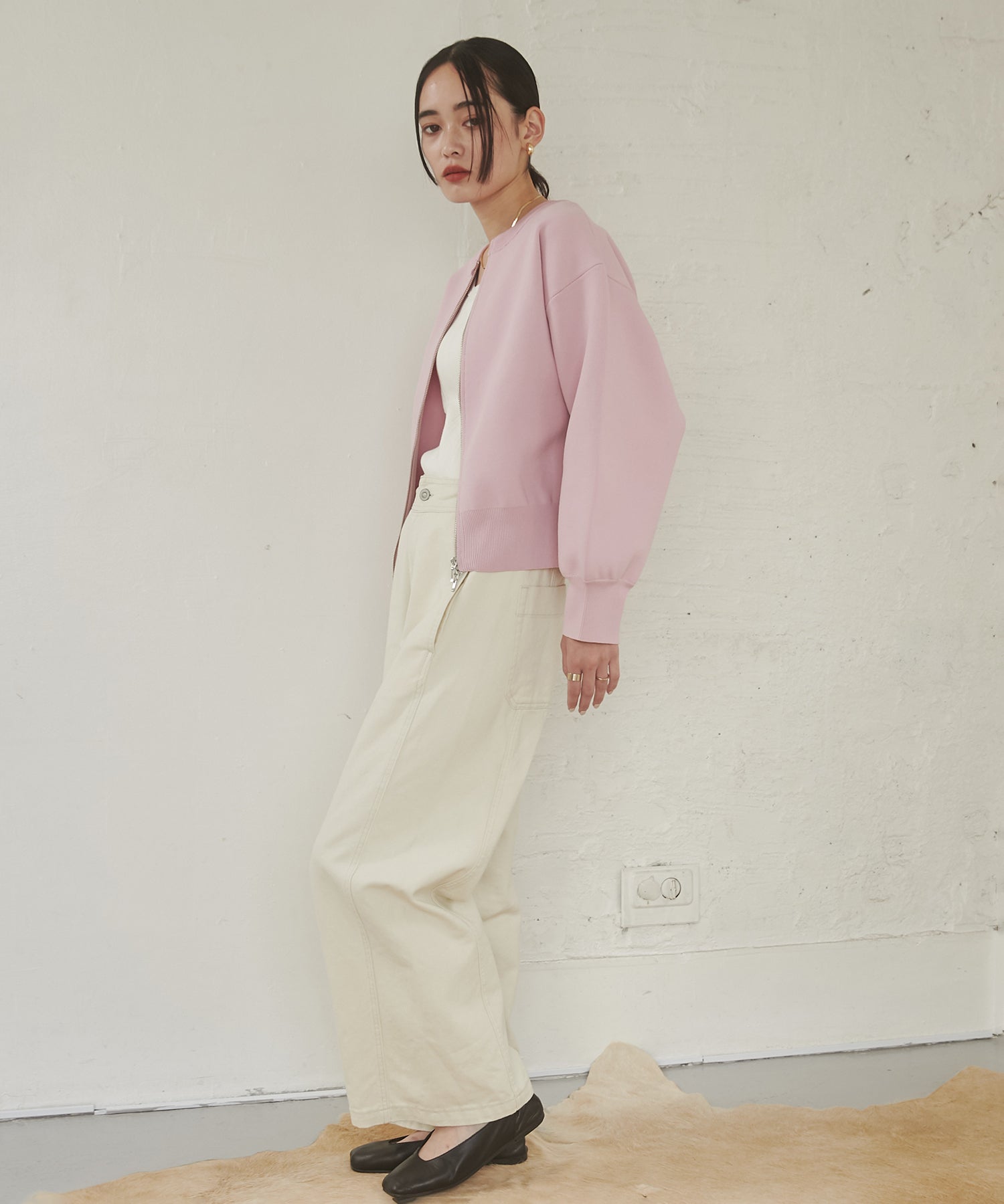 【WEB限定/別注】ジップショートカーディガン