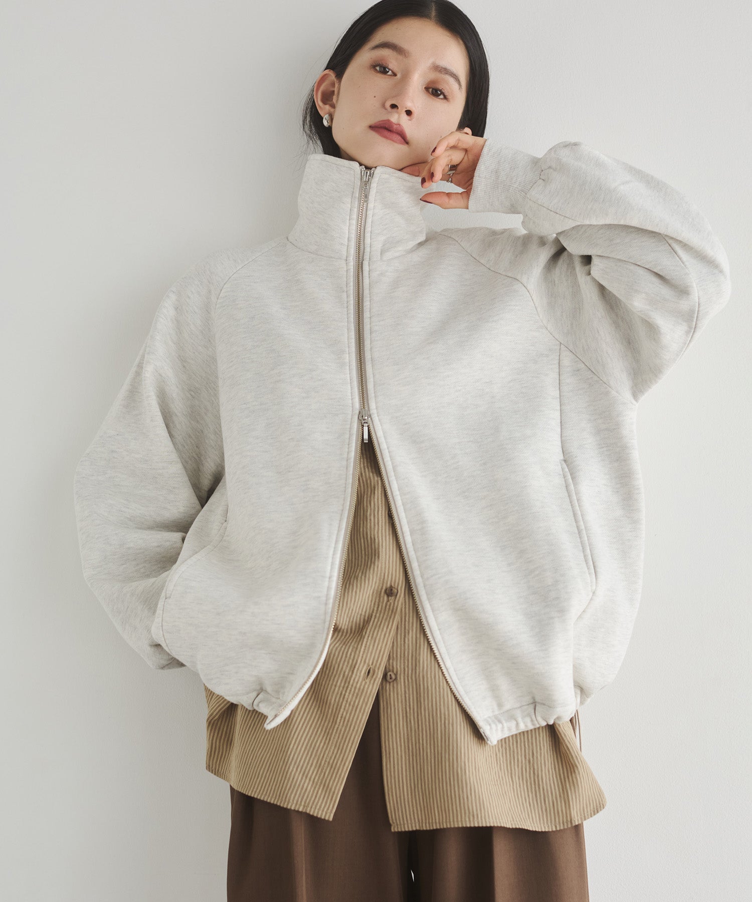 裏起毛 Wジップブルゾン