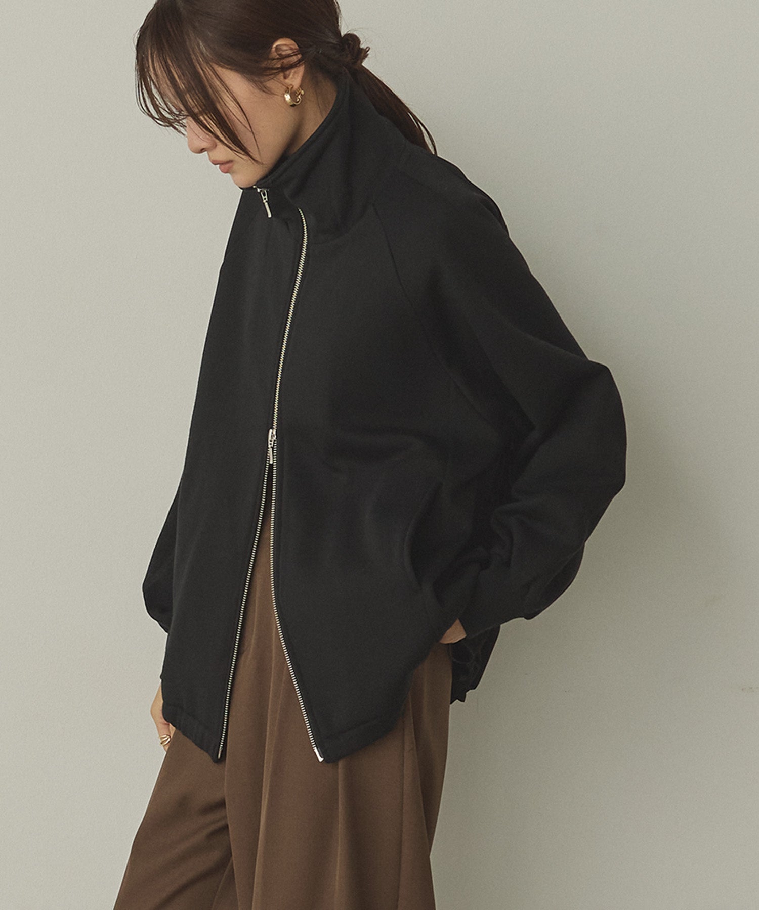 裏起毛 Wジップブルゾン