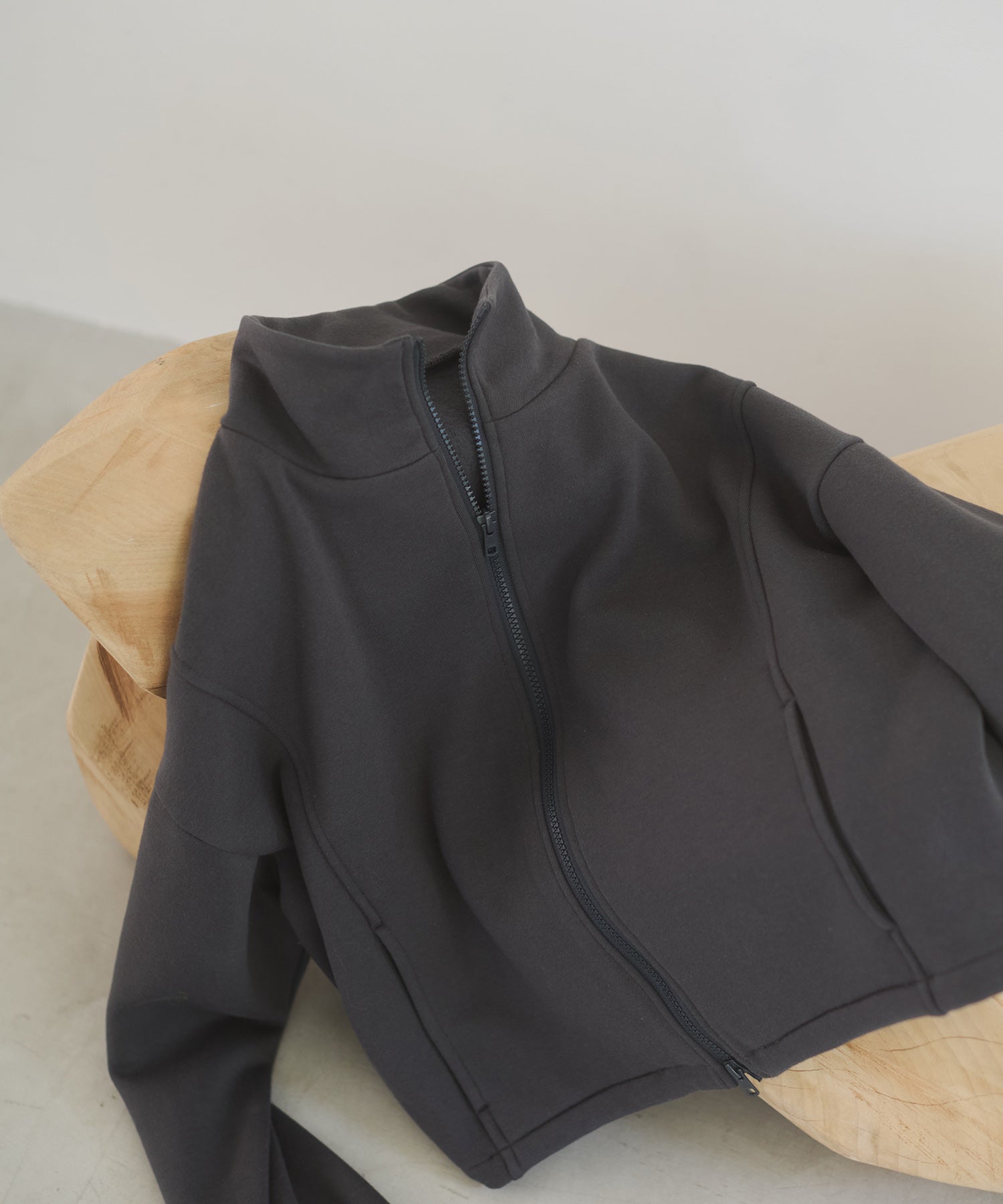 裏起毛ダブルジップ ハイネックブルゾン