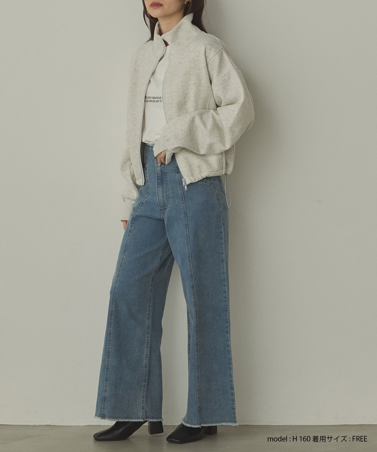 裏起毛ダブルジップ ハイネックブルゾン