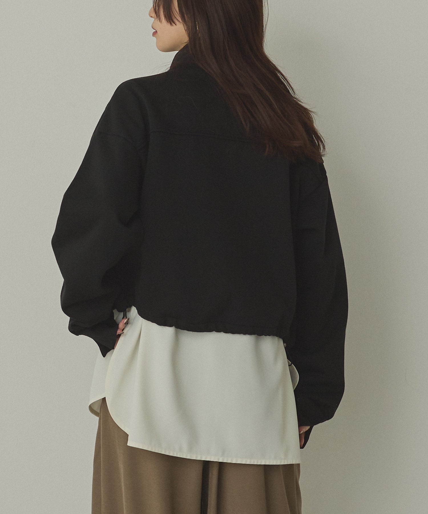 裏起毛ダブルジップ ハイネックブルゾン