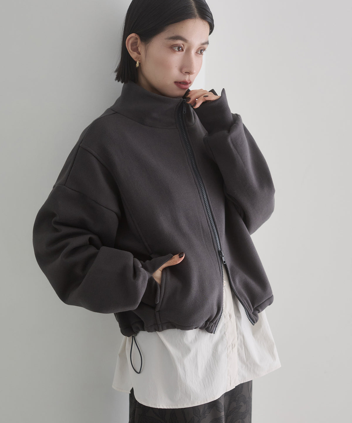 DOUBLE ZIP HIGH NECK BLOUSON