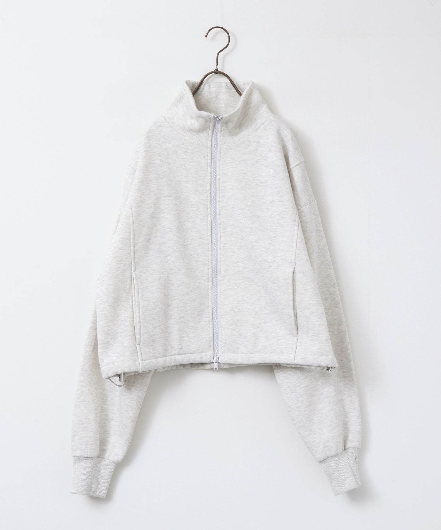 裏起毛ダブルジップ ハイネックブルゾン