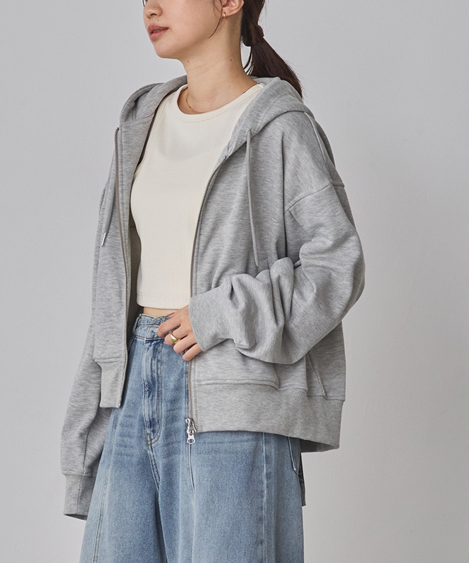 LAME DOUBLE ZIP HOODIE
