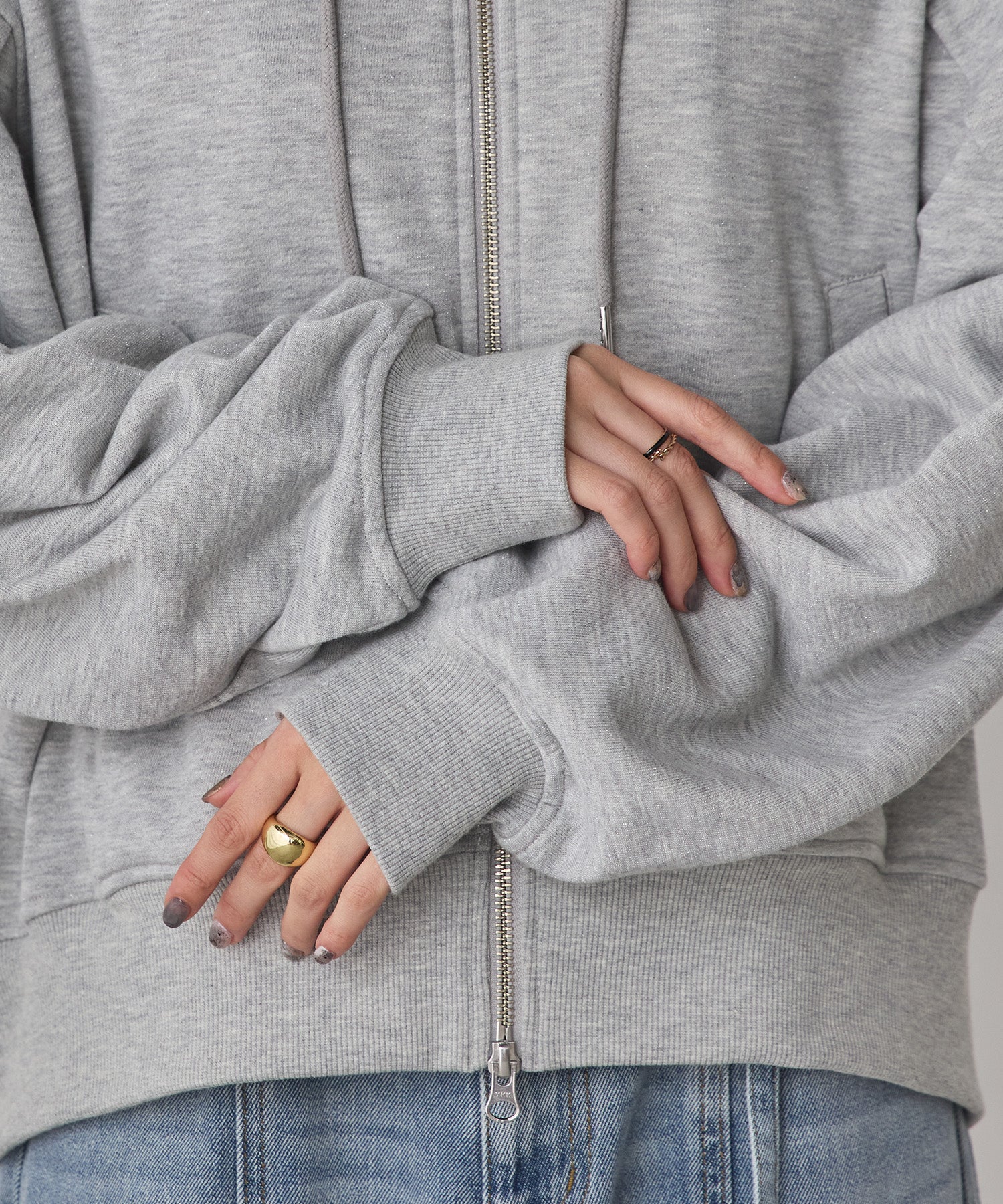 LAME DOUBLE ZIP HOODIE