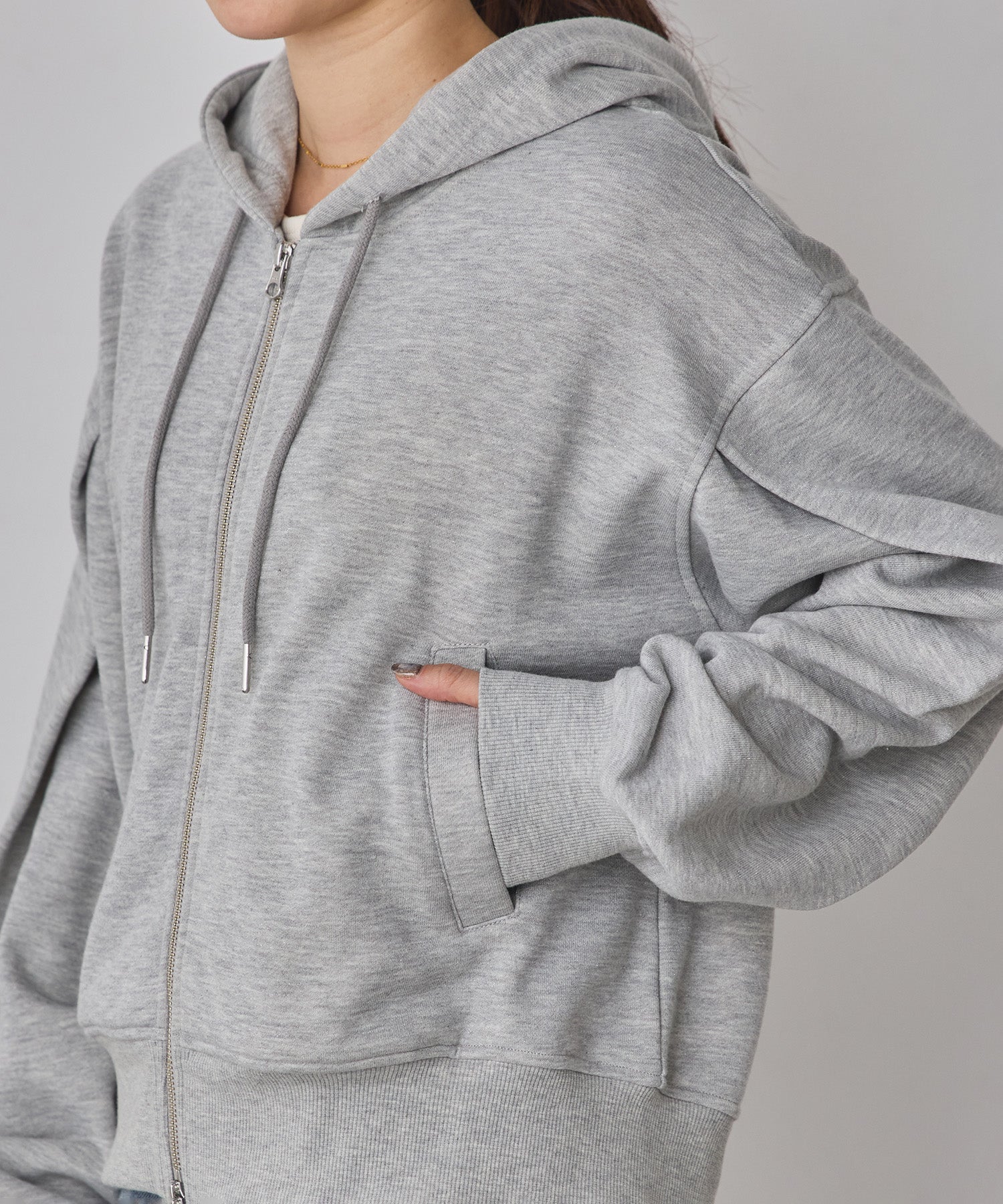 LAME DOUBLE ZIP HOODIE