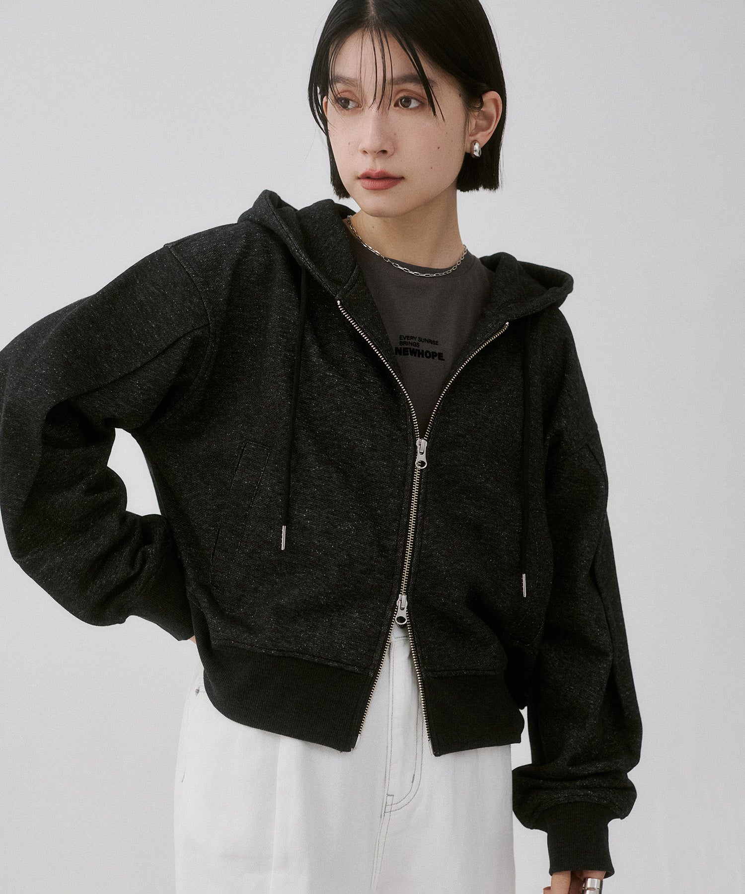 LAME DOUBLE ZIP HOODIE