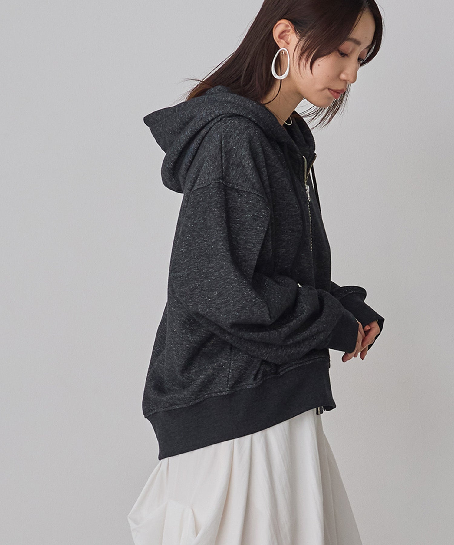 LAME DOUBLE ZIP HOODIE