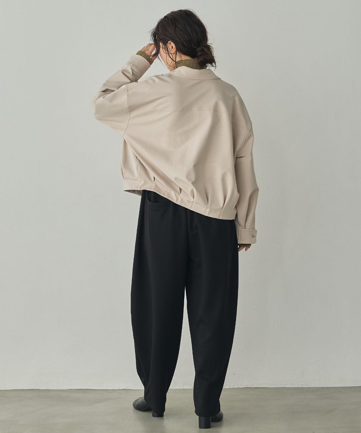 FLEECE-LINED TUCKED-COLLAR SHIRT JACKET