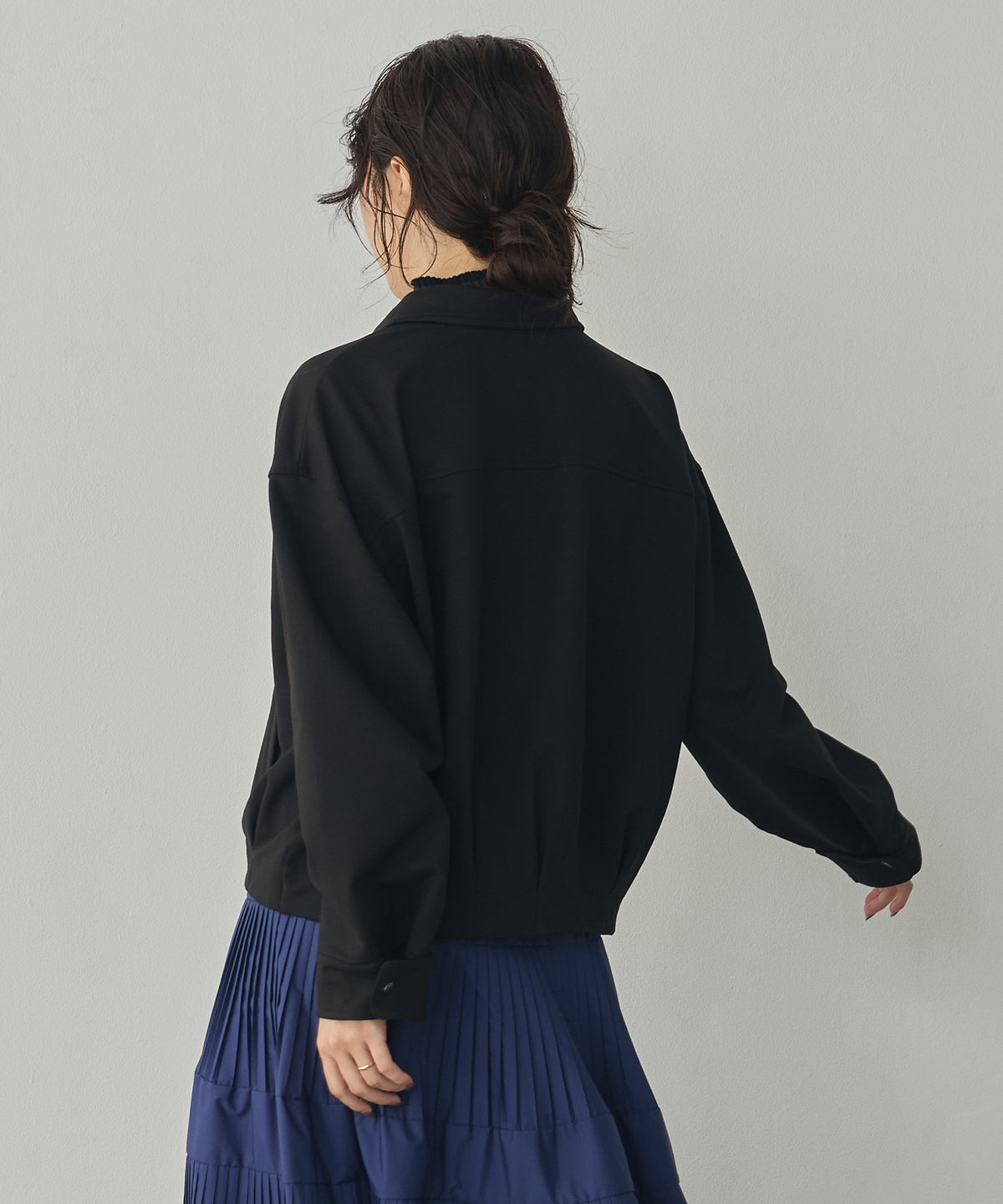 FLEECE-LINED TUCKED-COLLAR SHIRT JACKET
