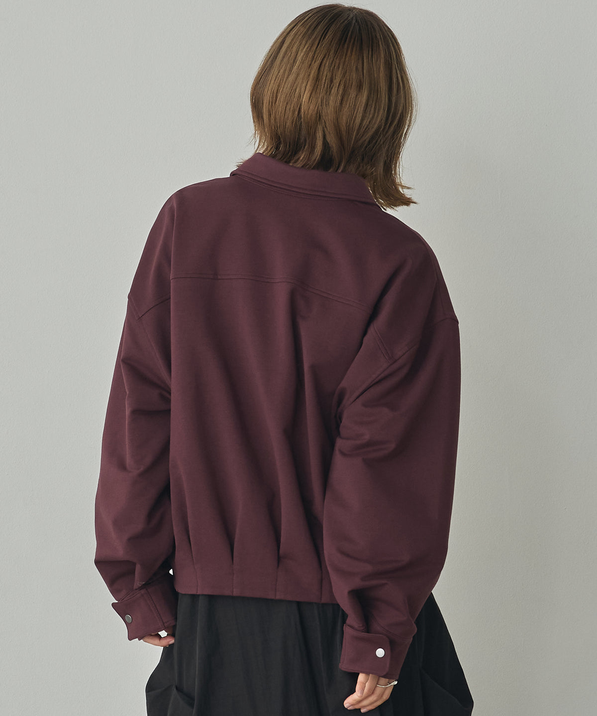 FLEECE-LINED TUCKED-COLLAR SHIRT JACKET