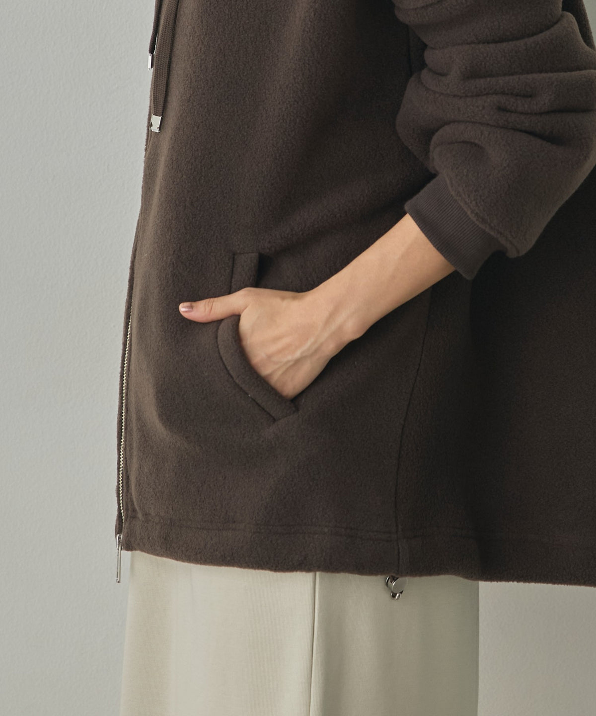 BOUCLÉ-CUT HOODED BLOUSON
