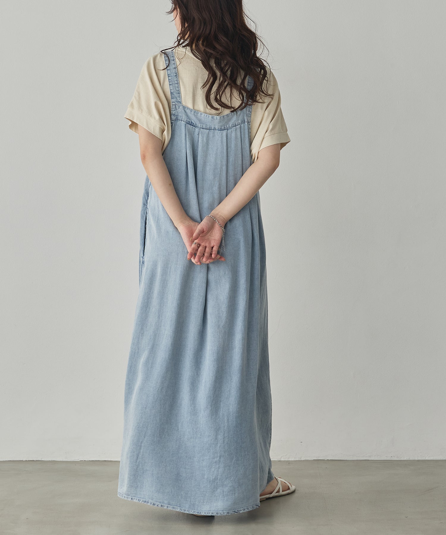 2WAY TENCEL DENIM FLARE JUMPER SKIRT