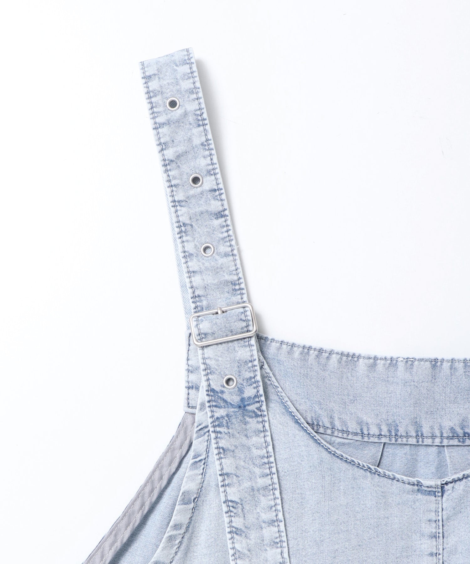 2WAY TENCEL DENIM FLARE JUMPER SKIRT