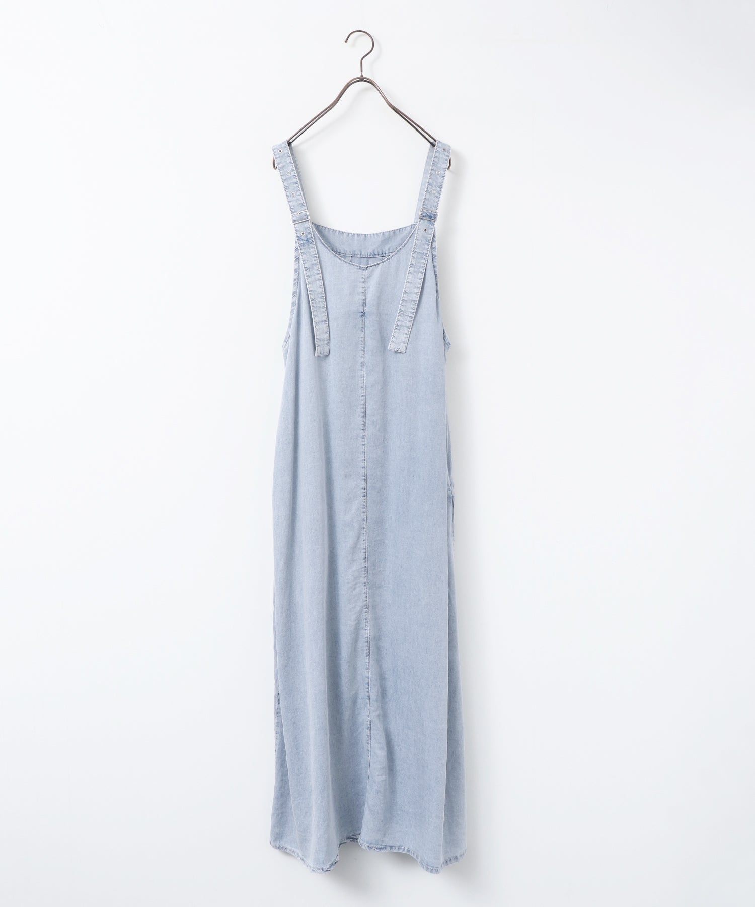 2WAY TENCEL DENIM FLARE JUMPER SKIRT