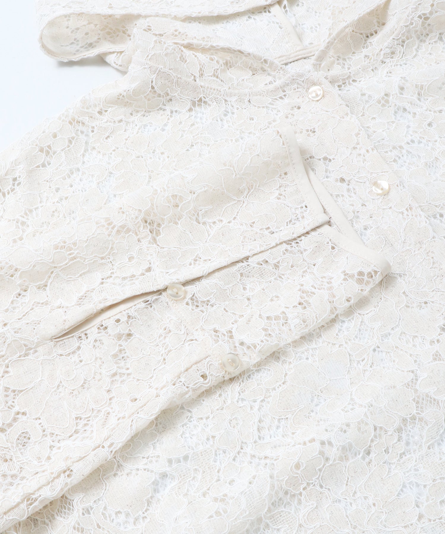 MESH-PATTERNED LACE HOODED CARDIGAN