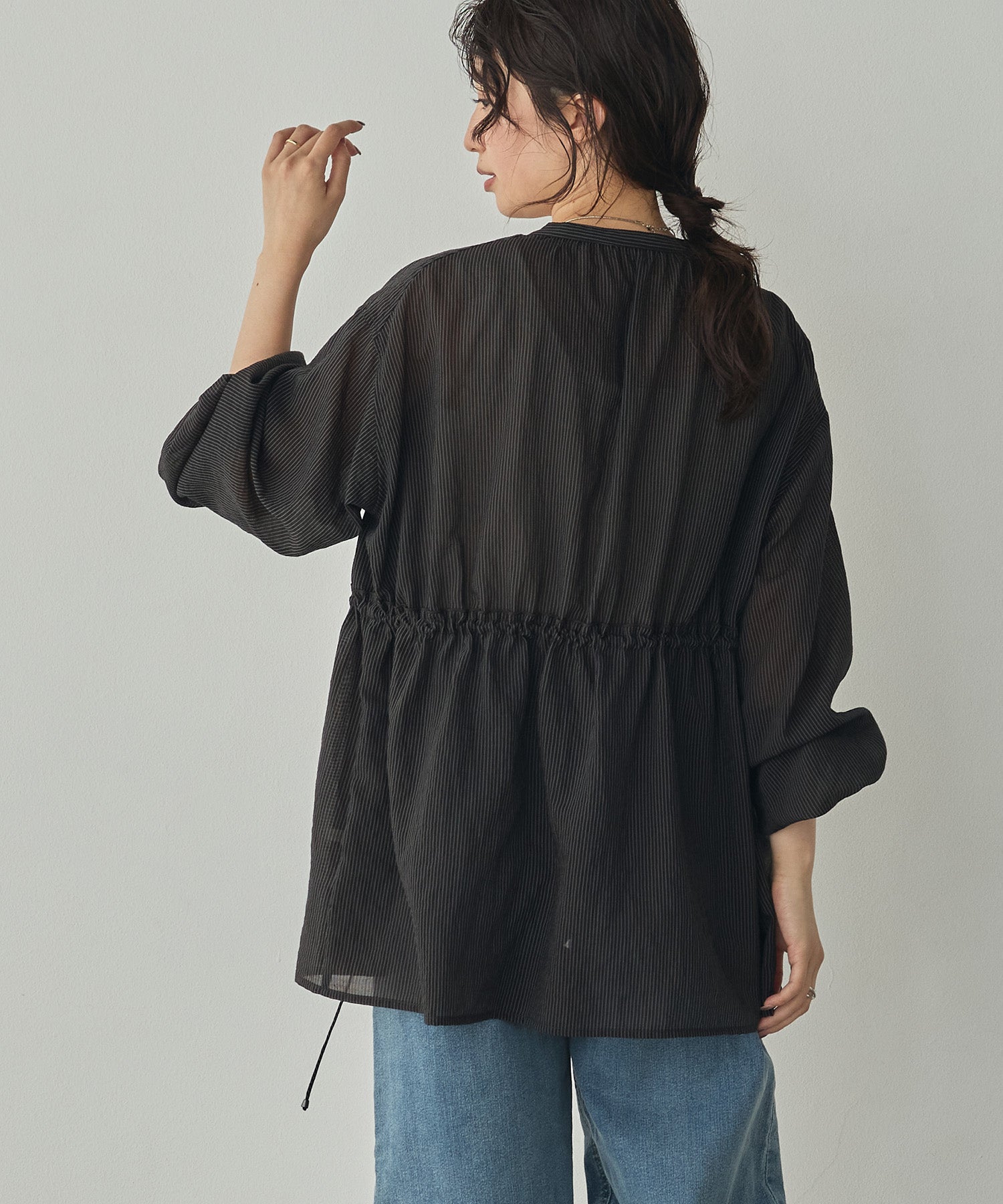 GROSGRAIN STRIPED CARDIGAN SHIRT