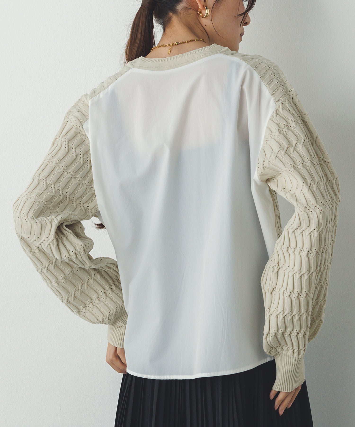 【新色追加】ニットドッキングカーディガン