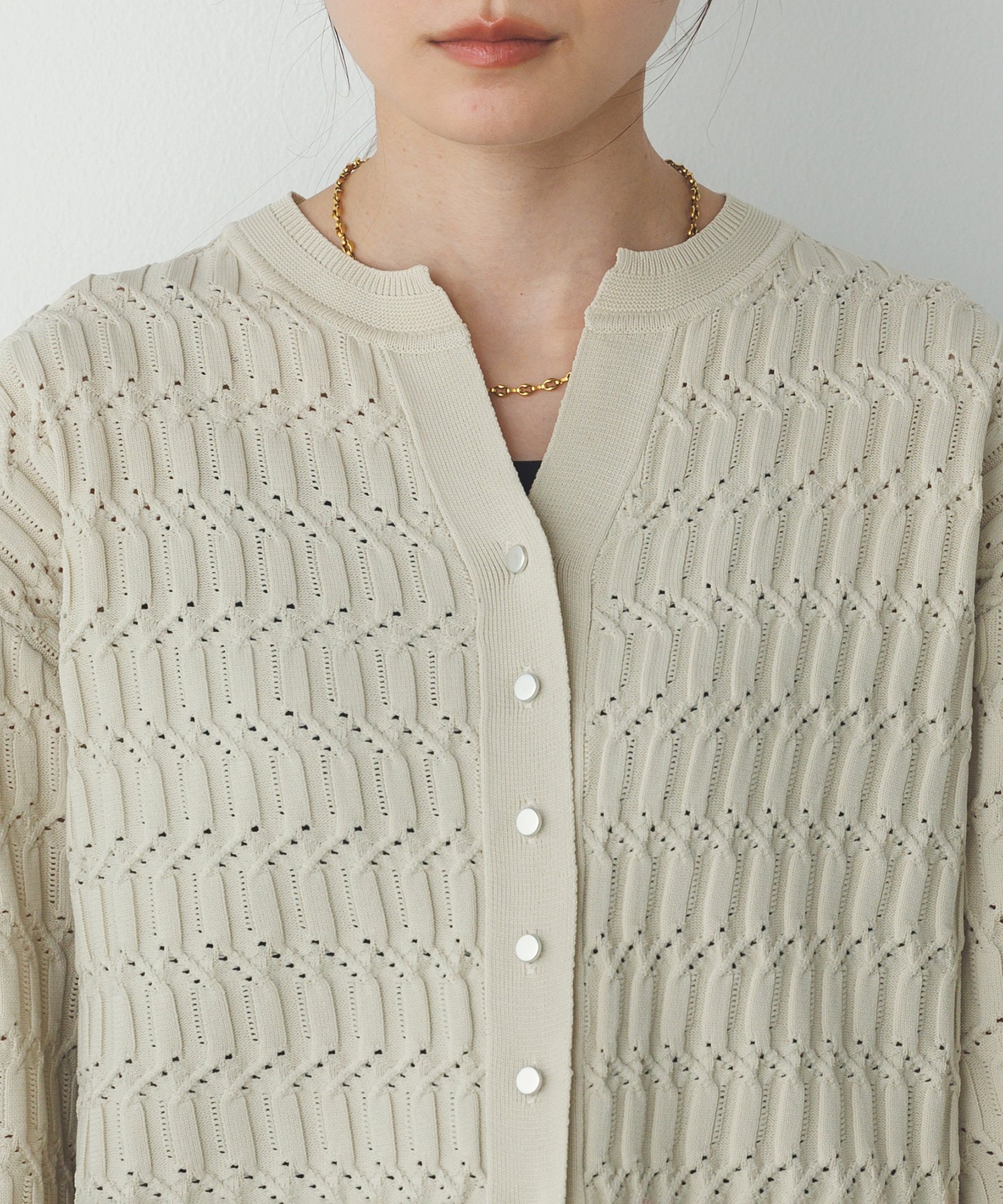 【新色追加】ニットドッキングカーディガン