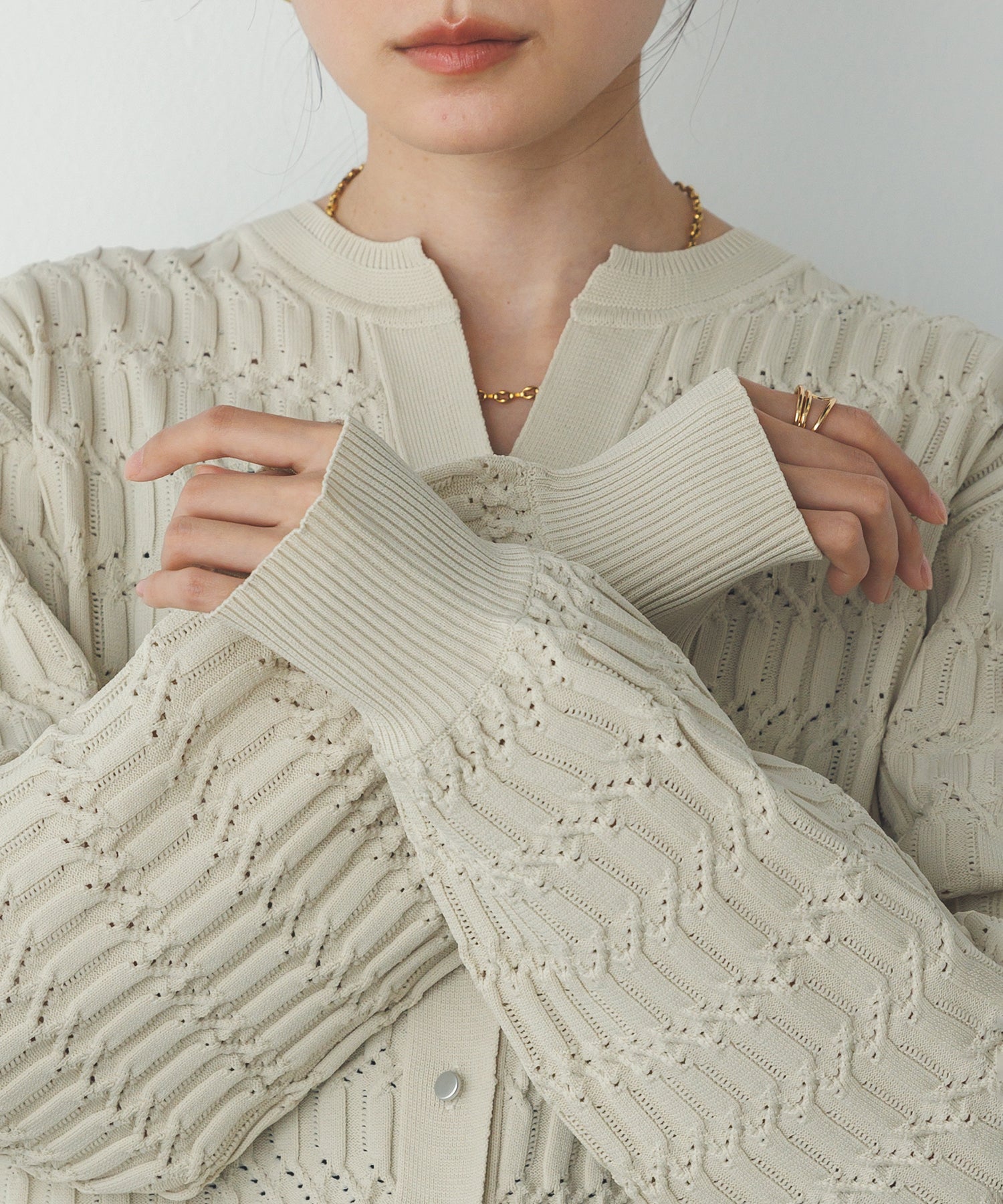 【新色追加】ニットドッキングカーディガン