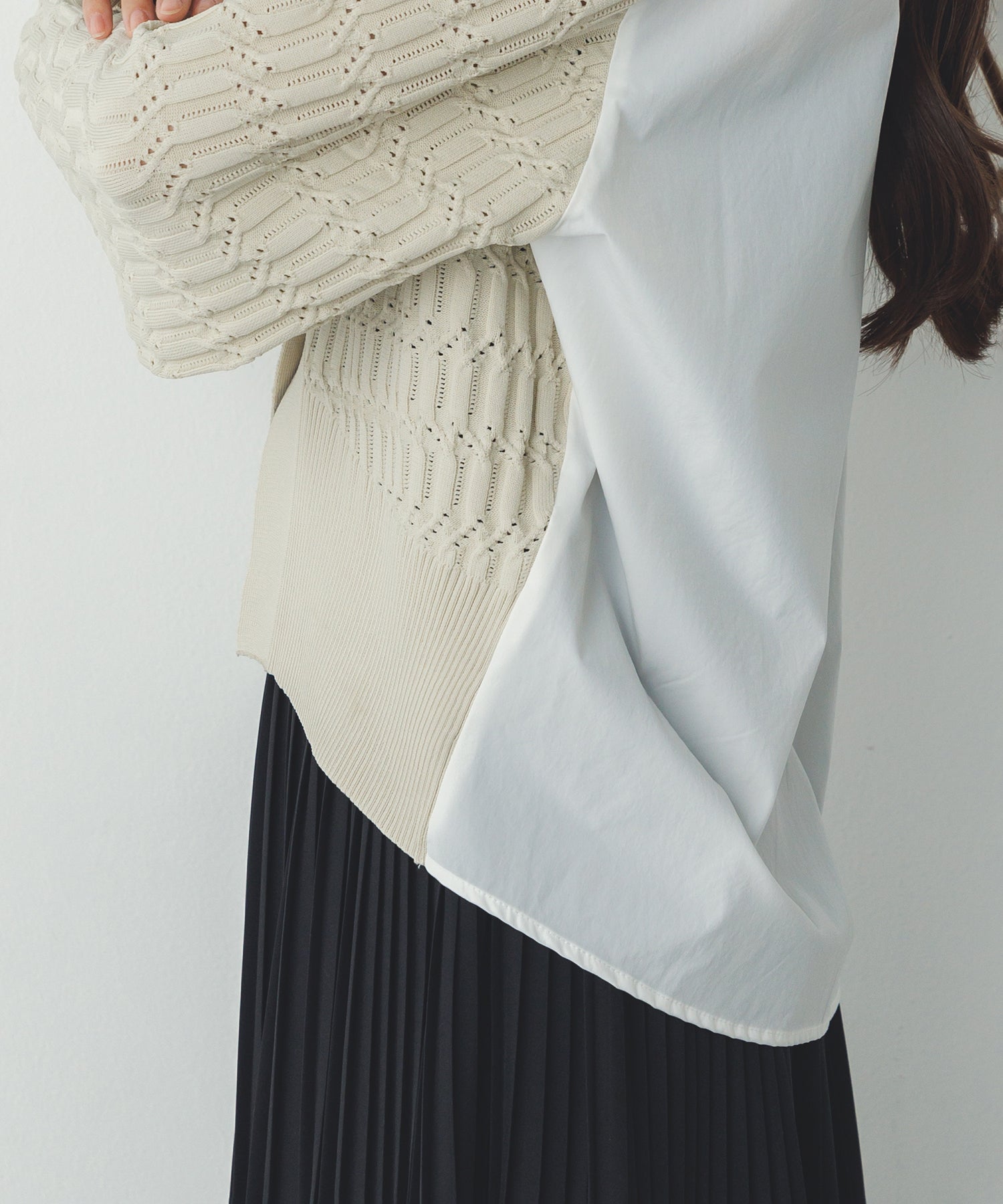 【新色追加】ニットドッキングカーディガン