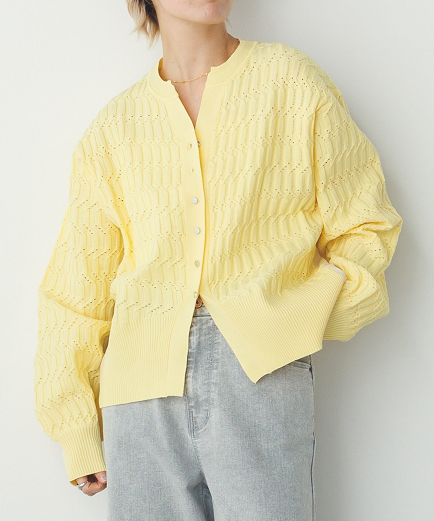 【新色追加】ニットドッキングカーディガン