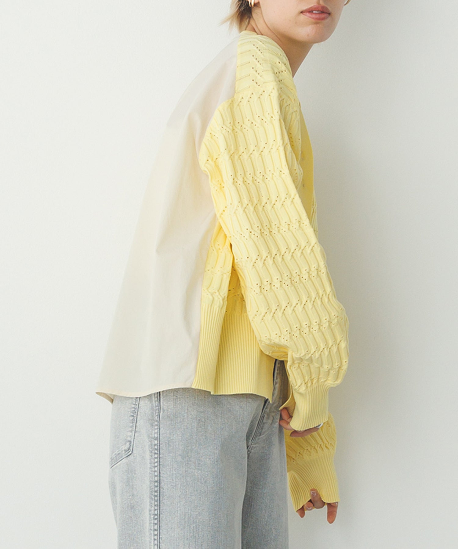 【新色追加】ニットドッキングカーディガン