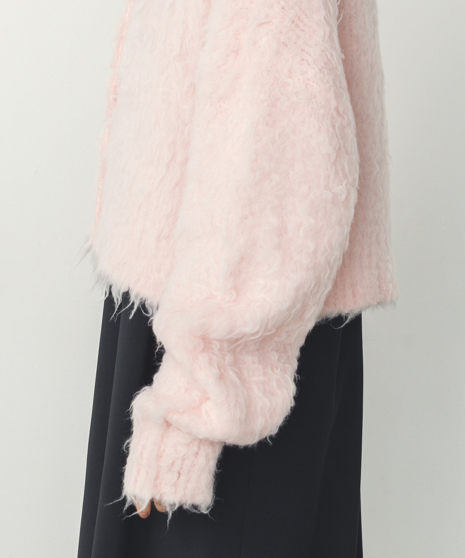 シャギー起毛 ショートカーデ