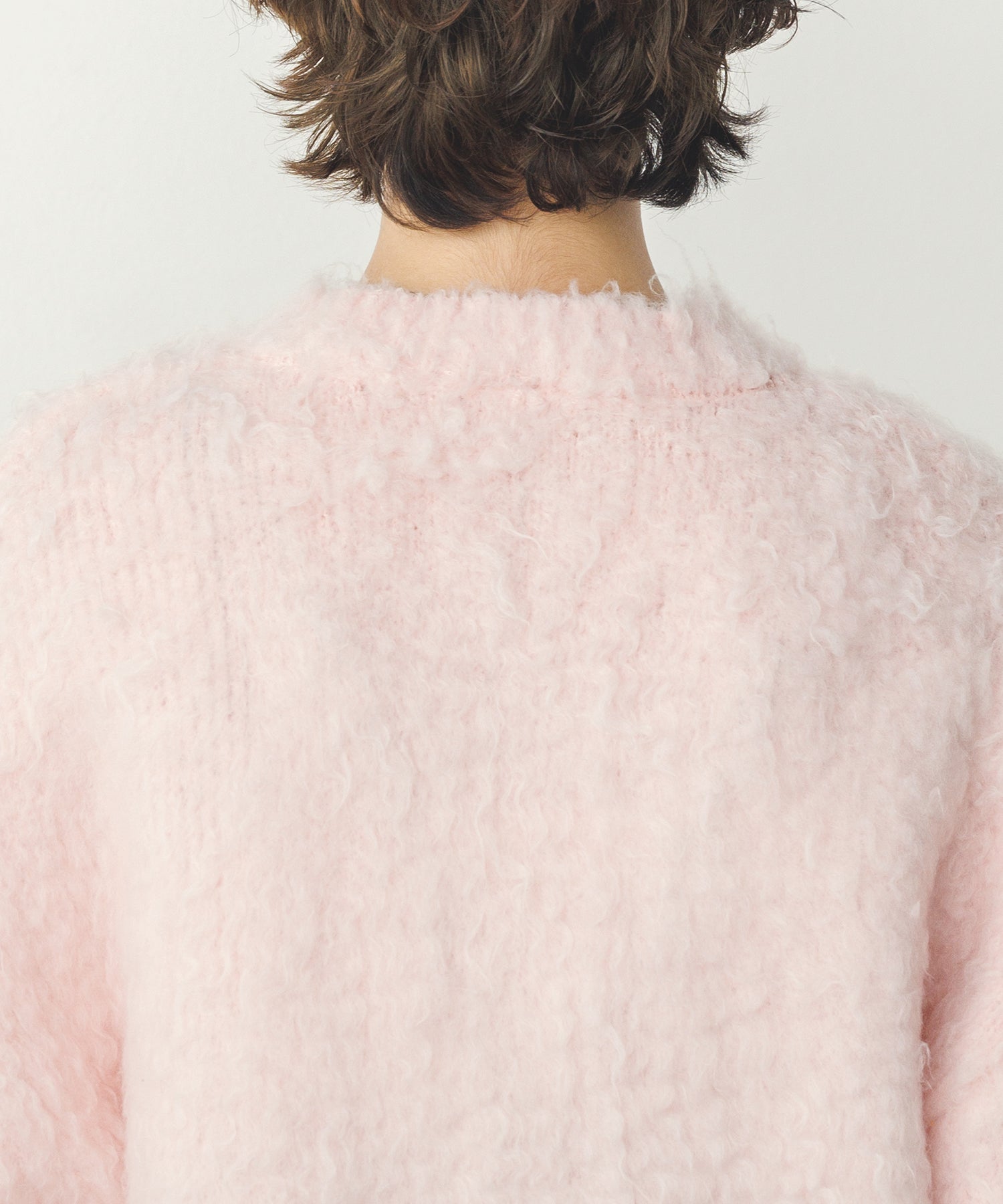 シャギー起毛 ショートカーデ