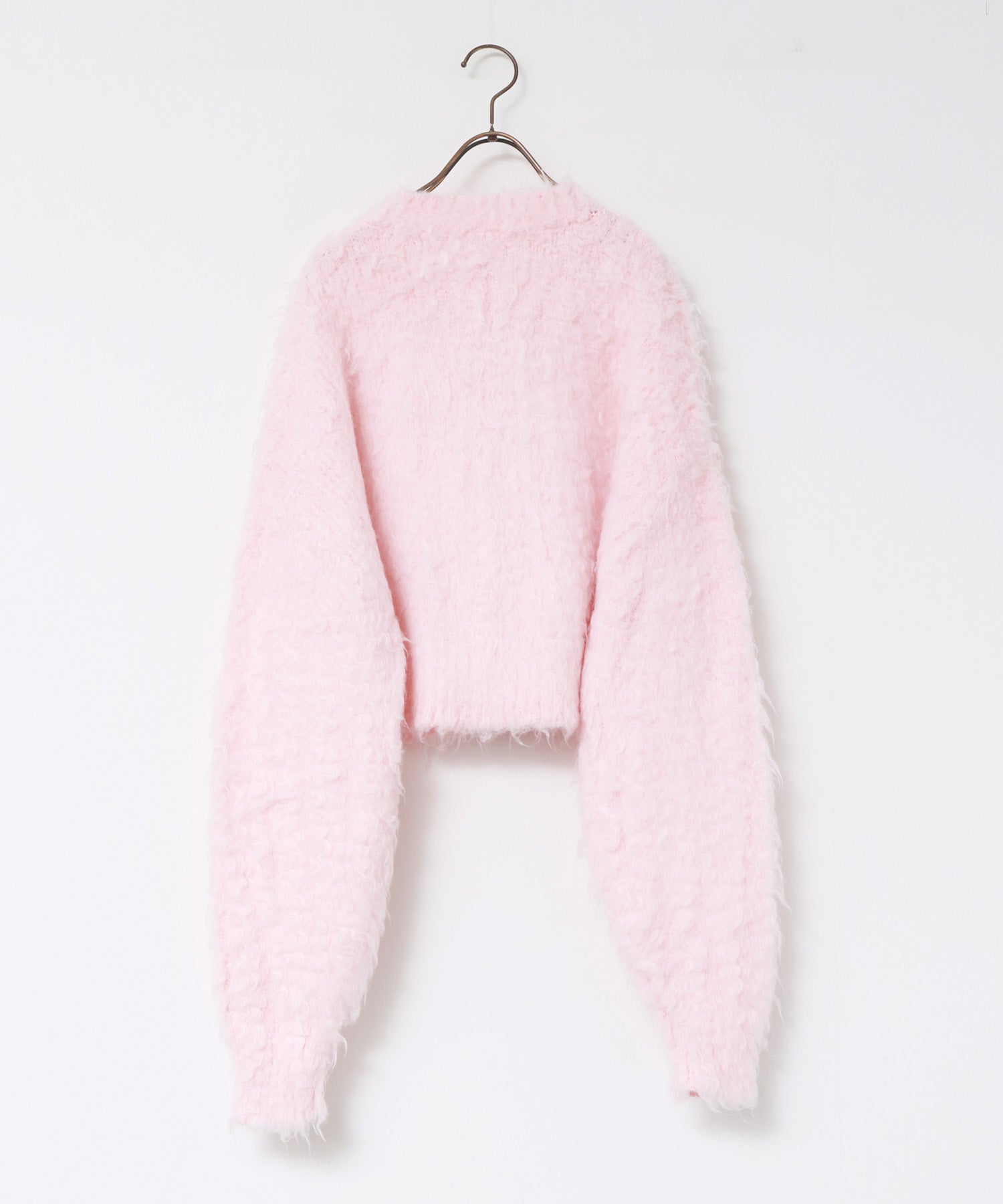 シャギー起毛 ショートカーデ