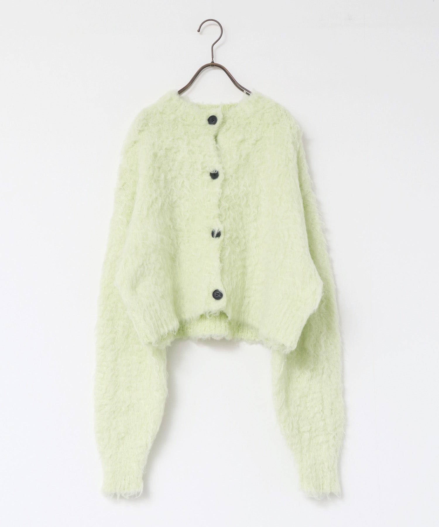 シャギー起毛 ショートカーデ