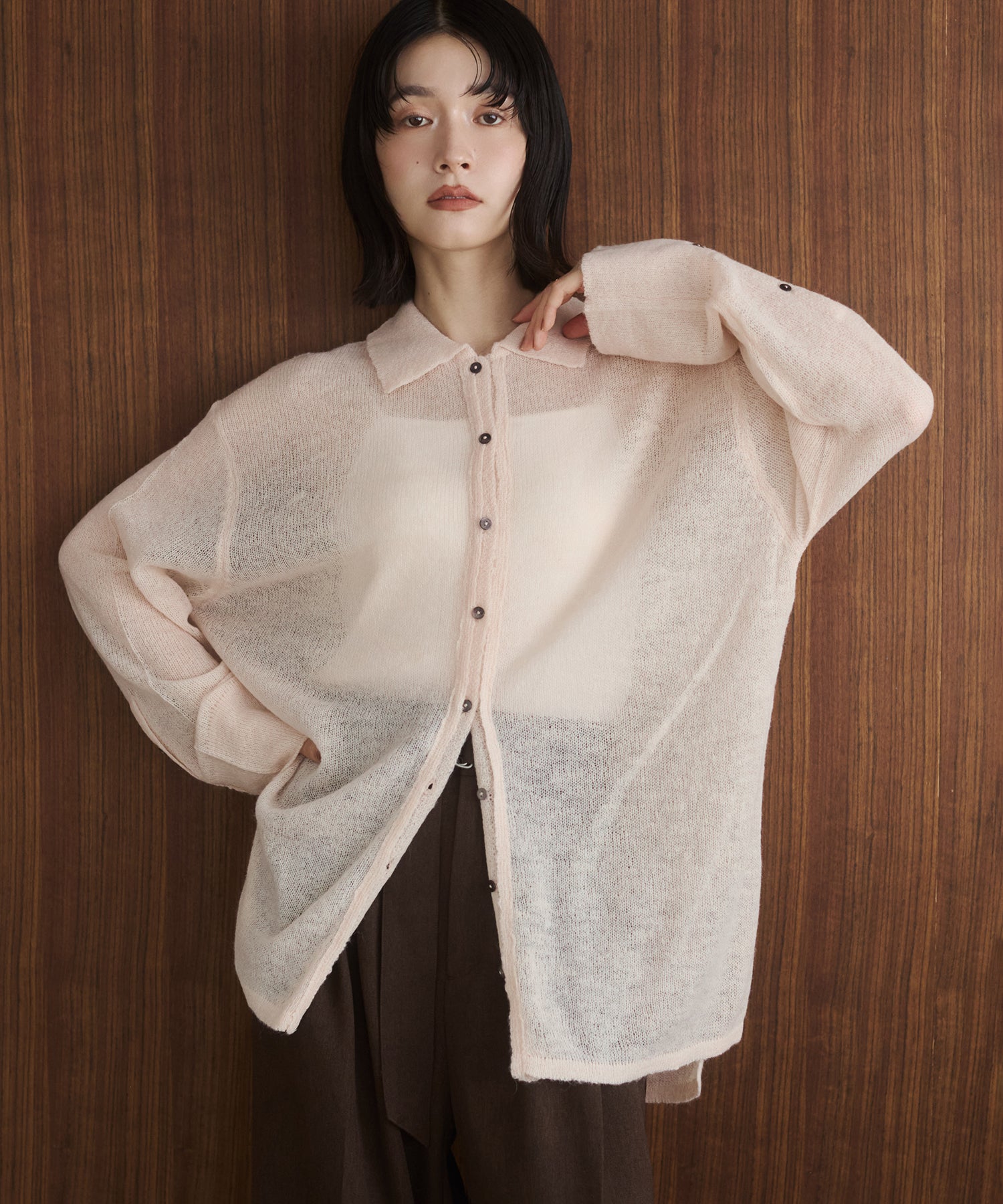 アルパカニット シアーシャツ