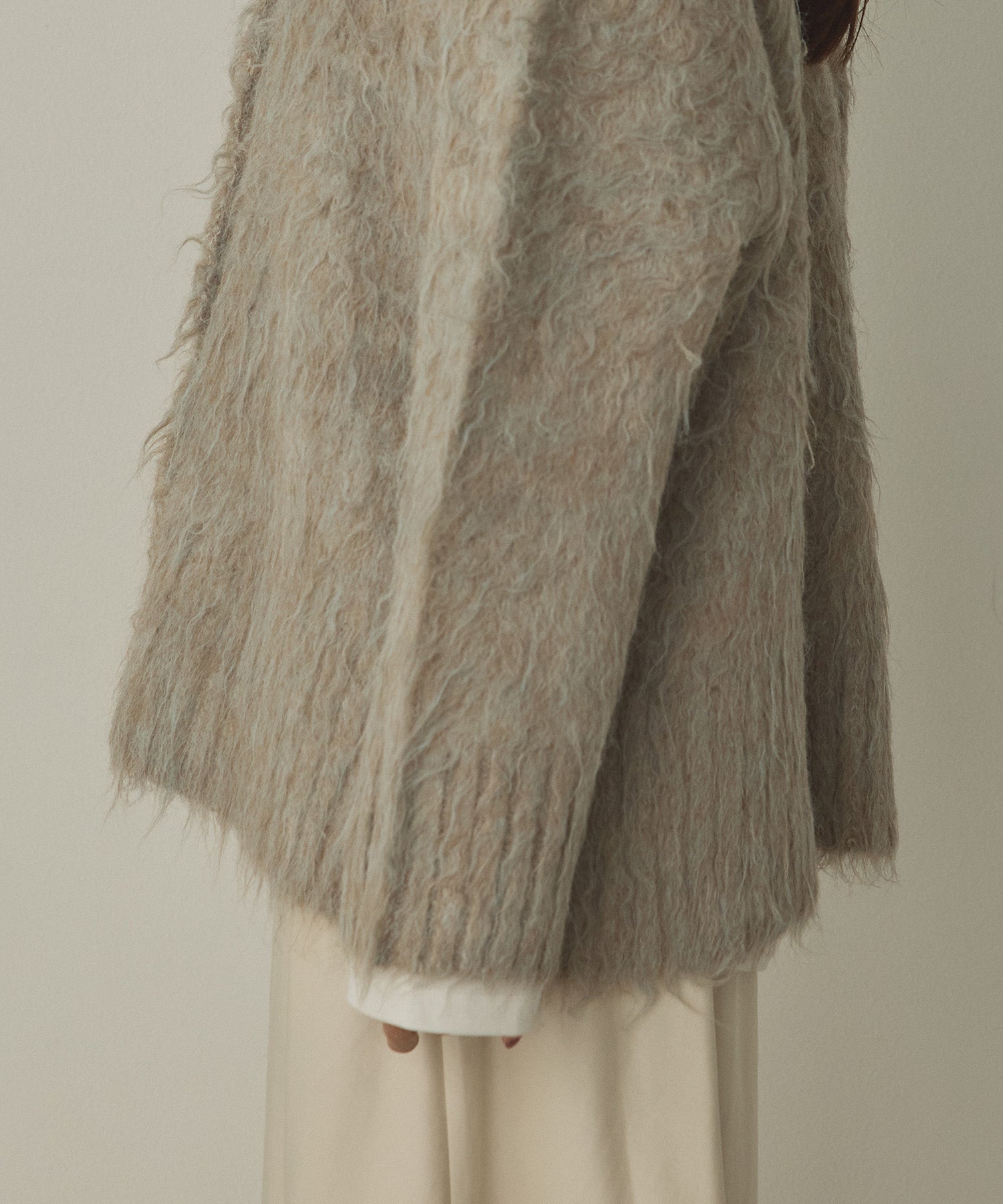 起毛シャギー ニットカーディガン