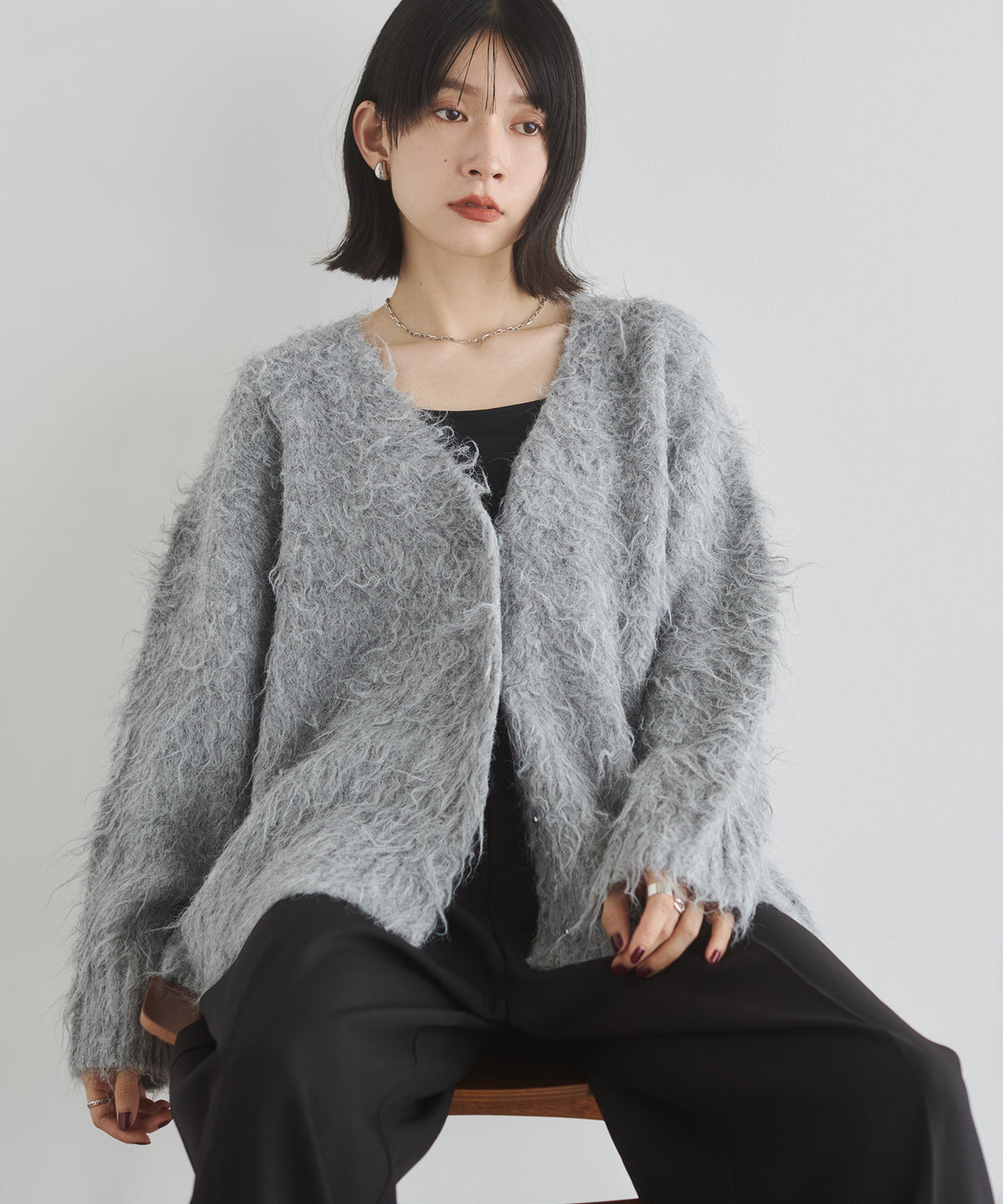 SHAGGY KNIT CARDIGAN