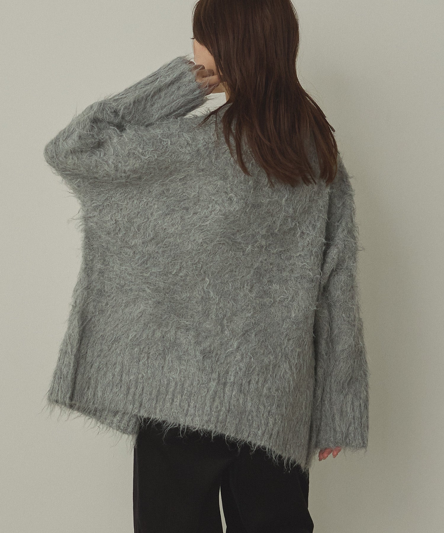 起毛シャギー ニットカーディガン