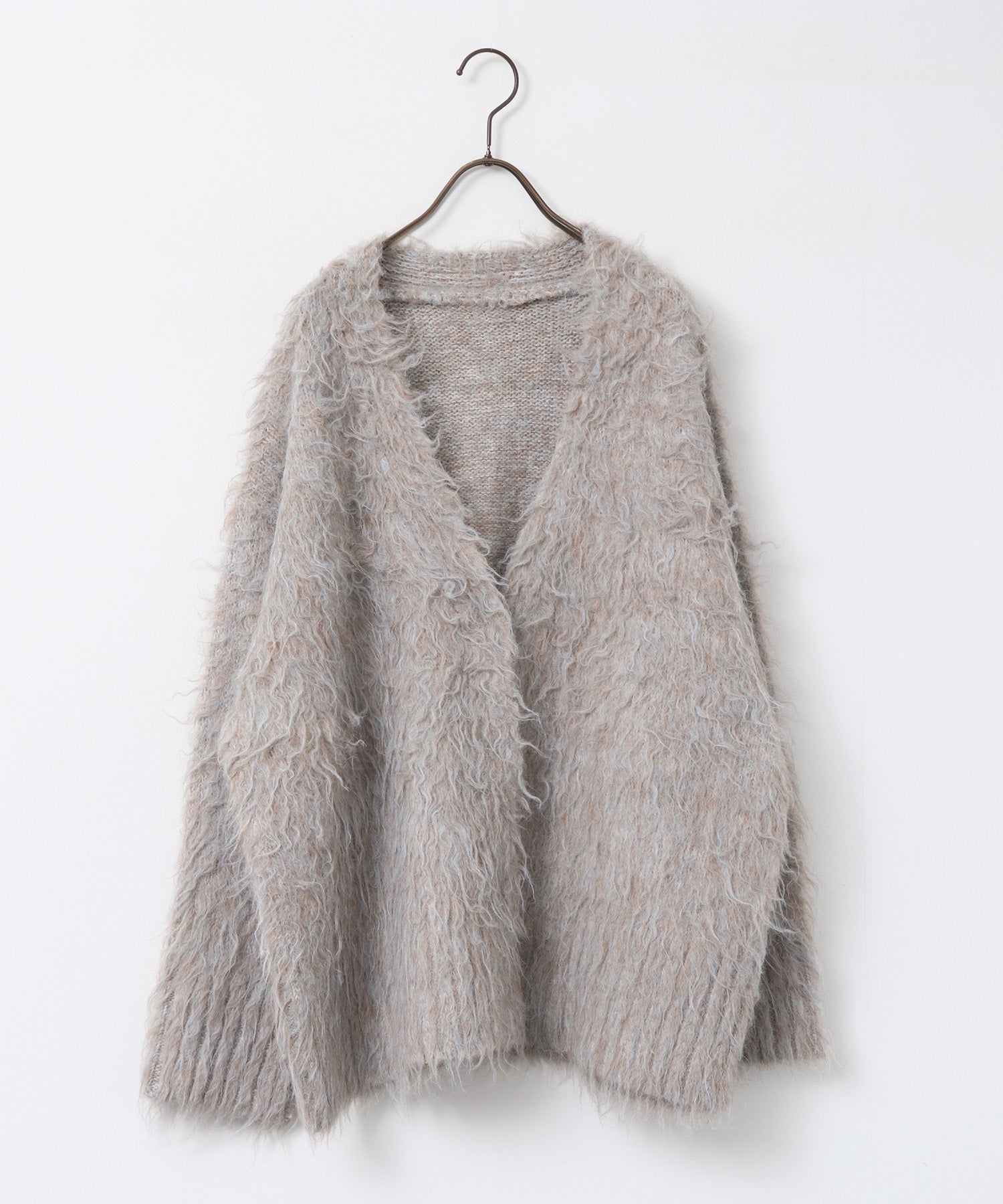 起毛シャギー ニットカーディガン