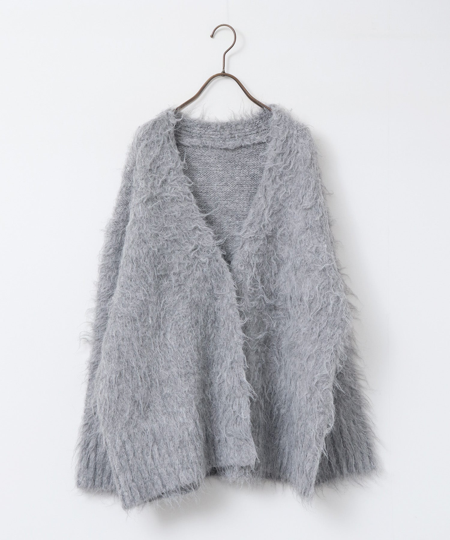 起毛シャギー ニットカーディガン