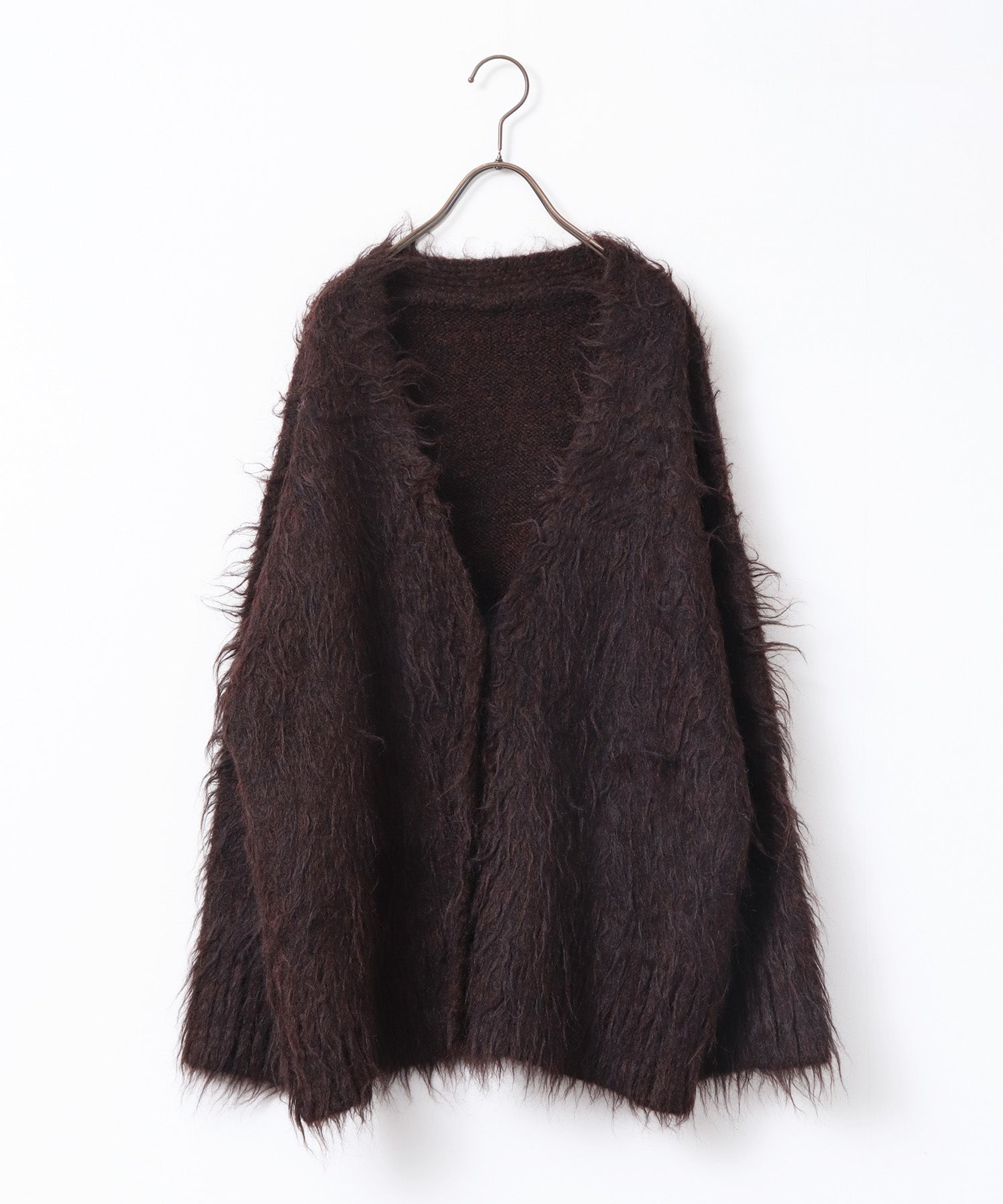 起毛シャギー ニットカーディガン