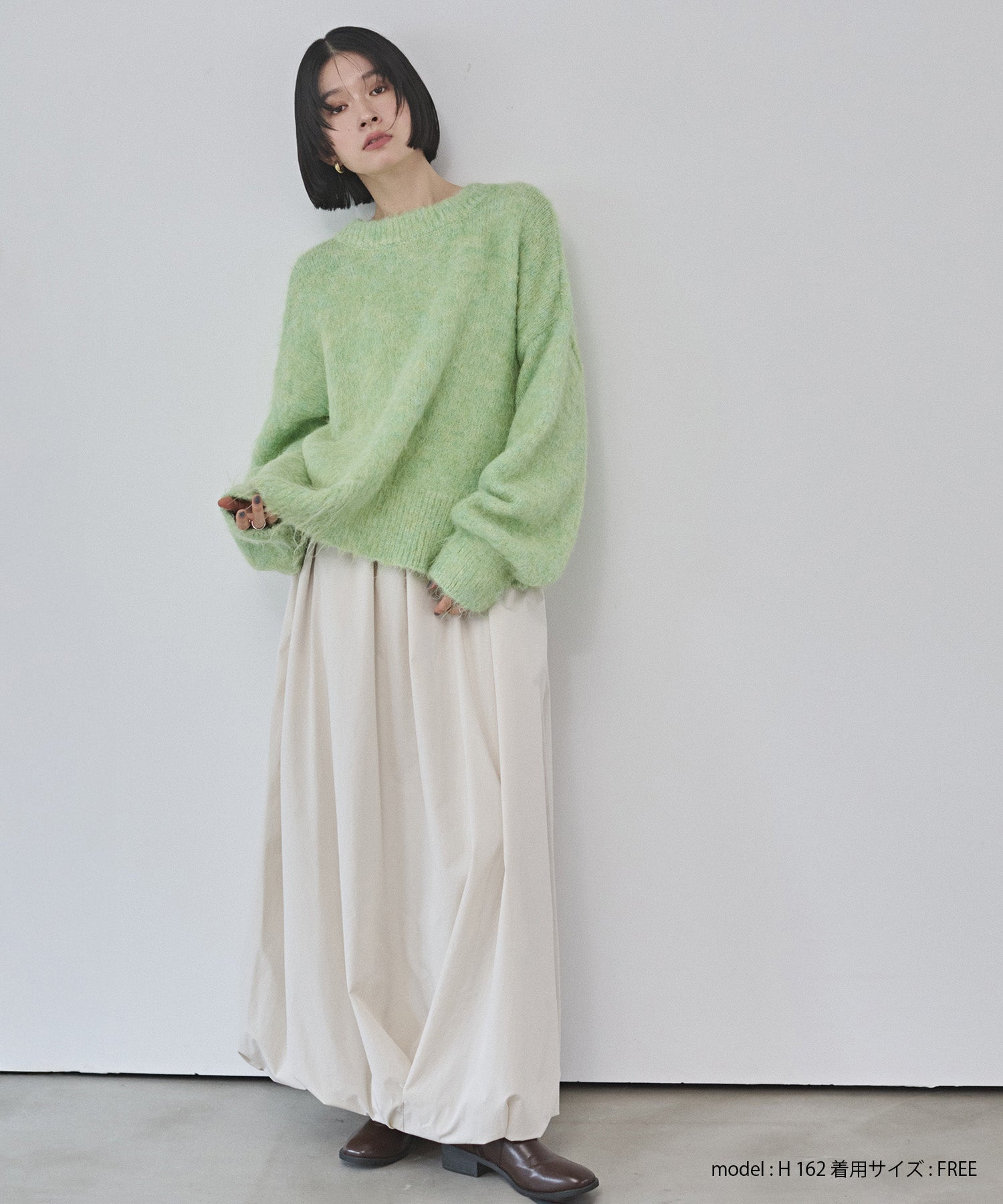 シャギー ミックスカラー起毛ニットカーディガン