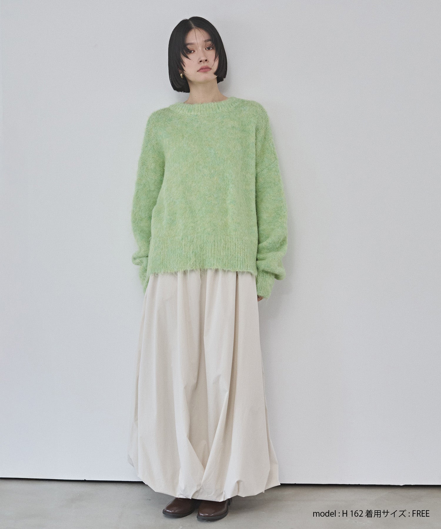 シャギー ミックスカラー起毛ニットカーディガン